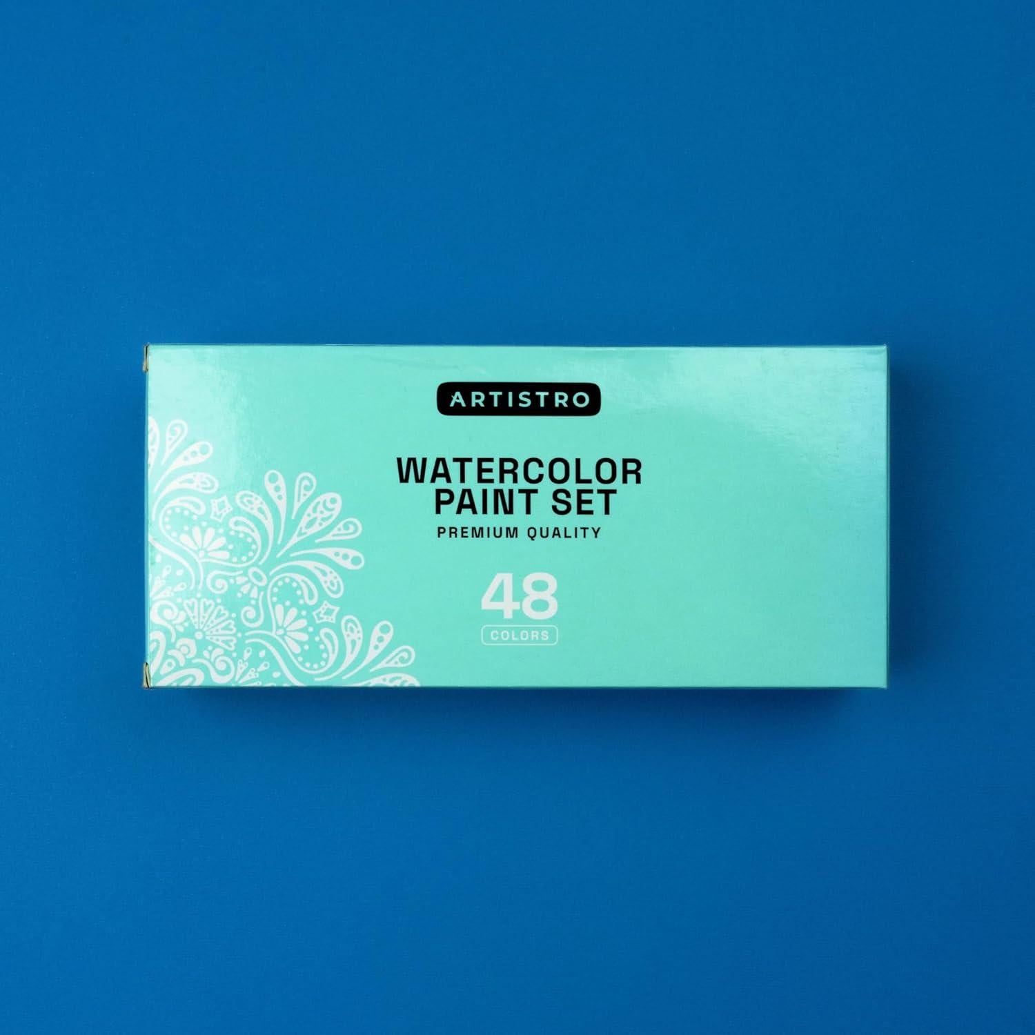 Set de Acuarelas Portátil ARTISTRO 48 Colores Vivos con Caja