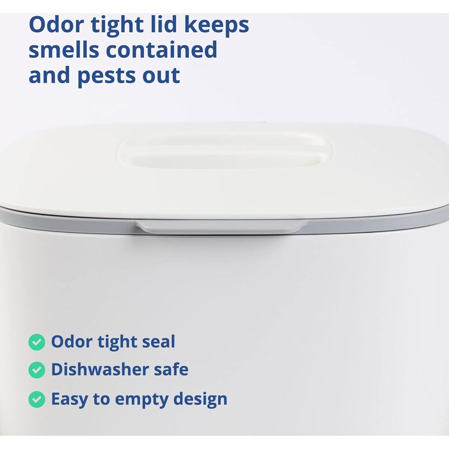 Cubo de Compostaje Ginkgo Azul 2.6L Blanco Hermético