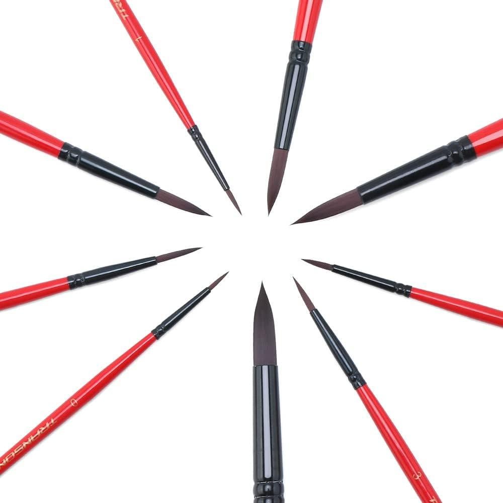 Juego de Pinceles Redondos Transon 9 Piezas Sintéticos para Pintura