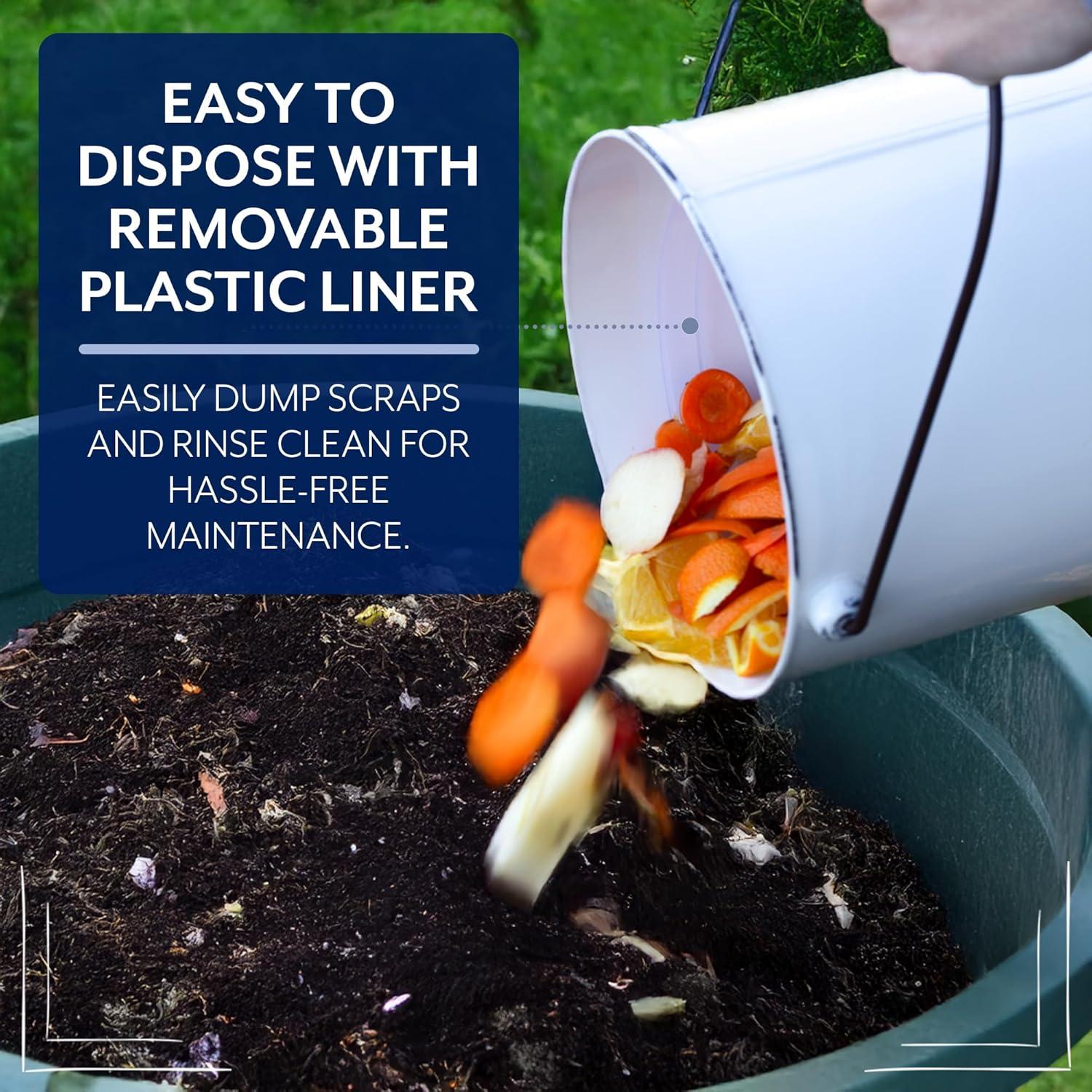 Cubo de Compostaje AuldHome Design 4.92L Blanco con Filtros