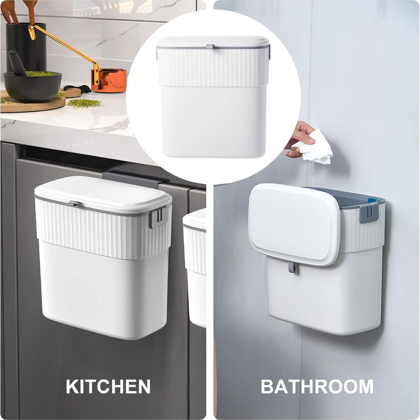 Cubo de Basura Colgante ELPHECO 9.5L con Tapa para Cocina