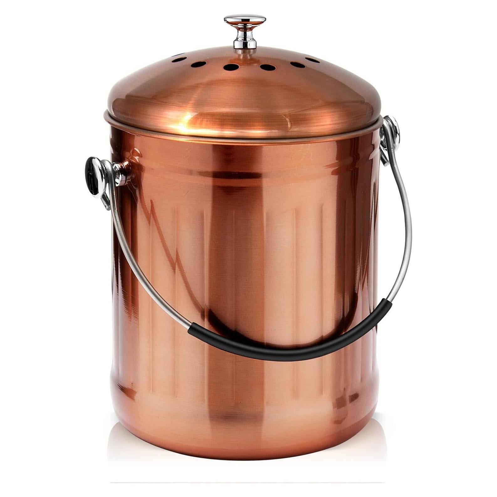 Cubo de Compostaje ENLOY Acero Inoxidable 5L Cobre Mate