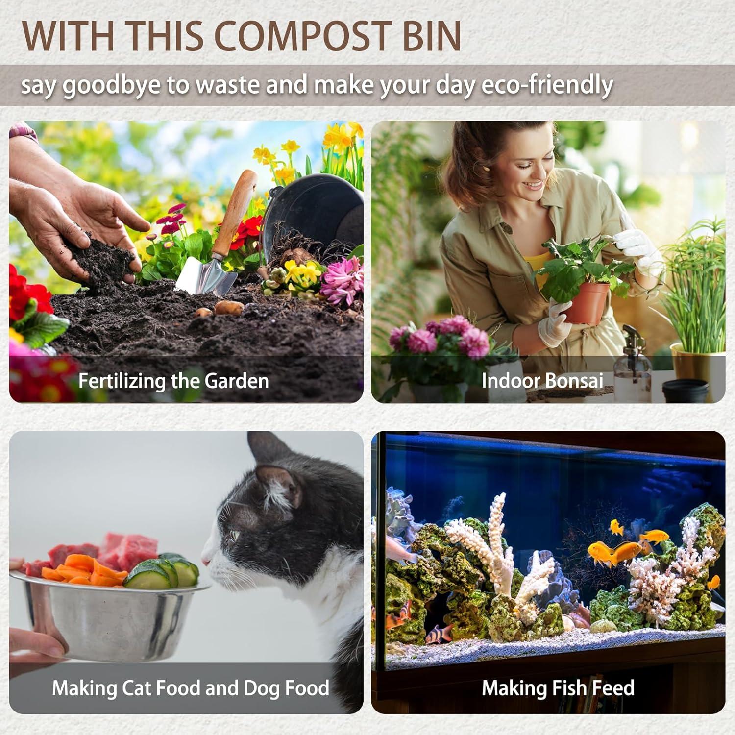 Compostador eléctrico de cocina Rompe las Olas 3.8L blanco