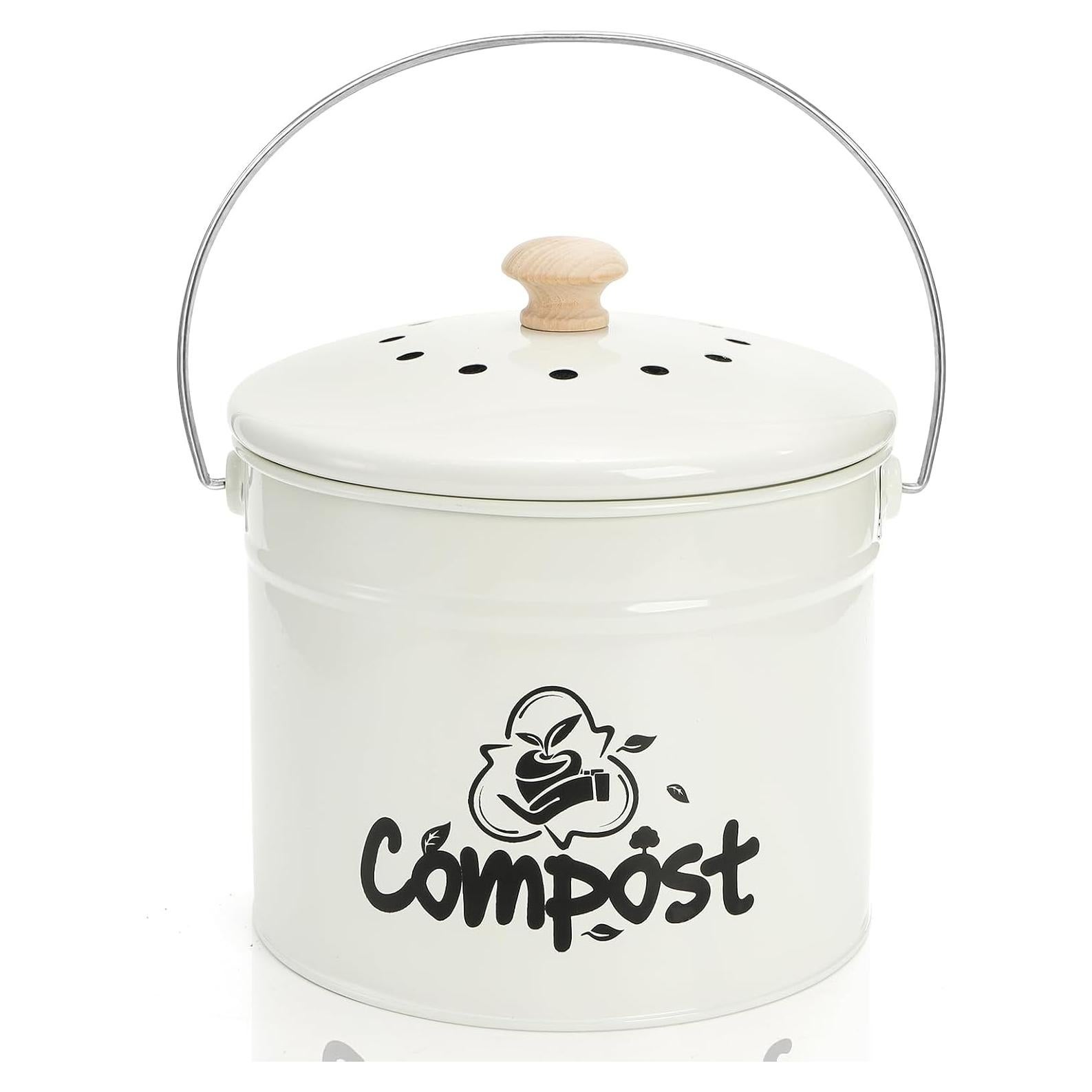 Contenedor de Compostaje de Cocina Tlence 3L Blanco Sin Olores