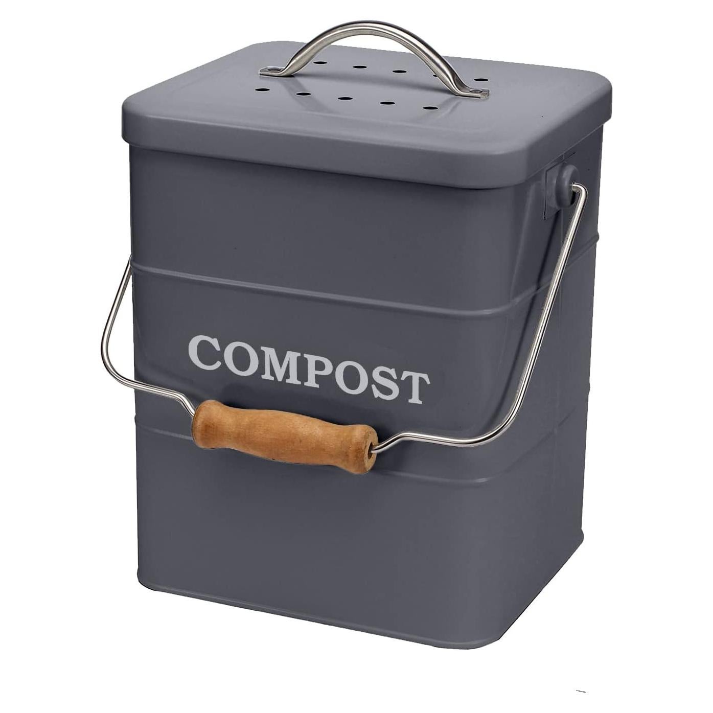 Contenedor de Compost Acero Inoxidable Ayacatz 3,79L Gris