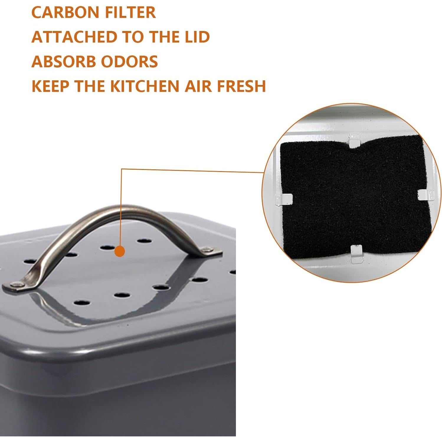 Contenedor de Compost Acero Inoxidable Ayacatz 3,79L Gris