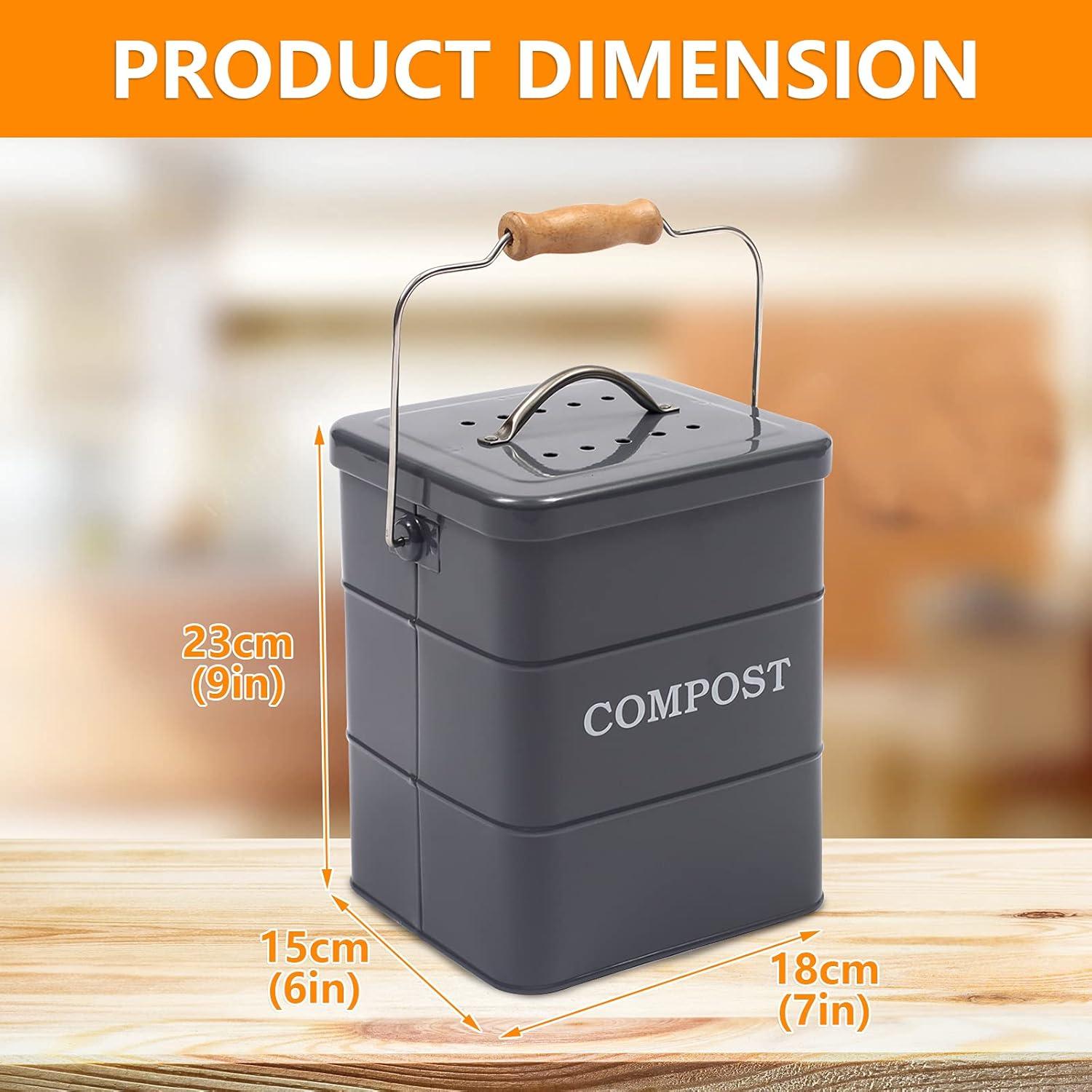 Contenedor de Compost Acero Inoxidable Ayacatz 3,79L Gris
