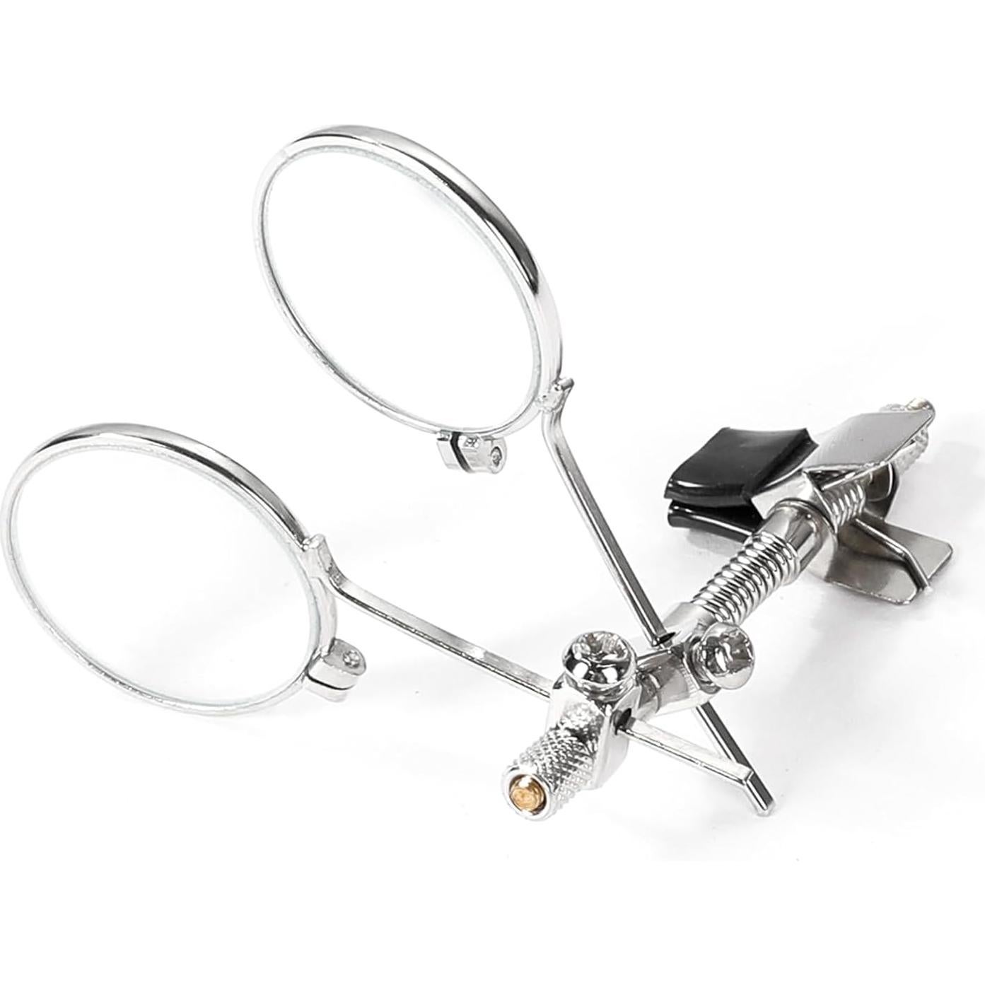 Lupa de Joyero TOSGMLOUS 10X Doble Ocular Clip Plata