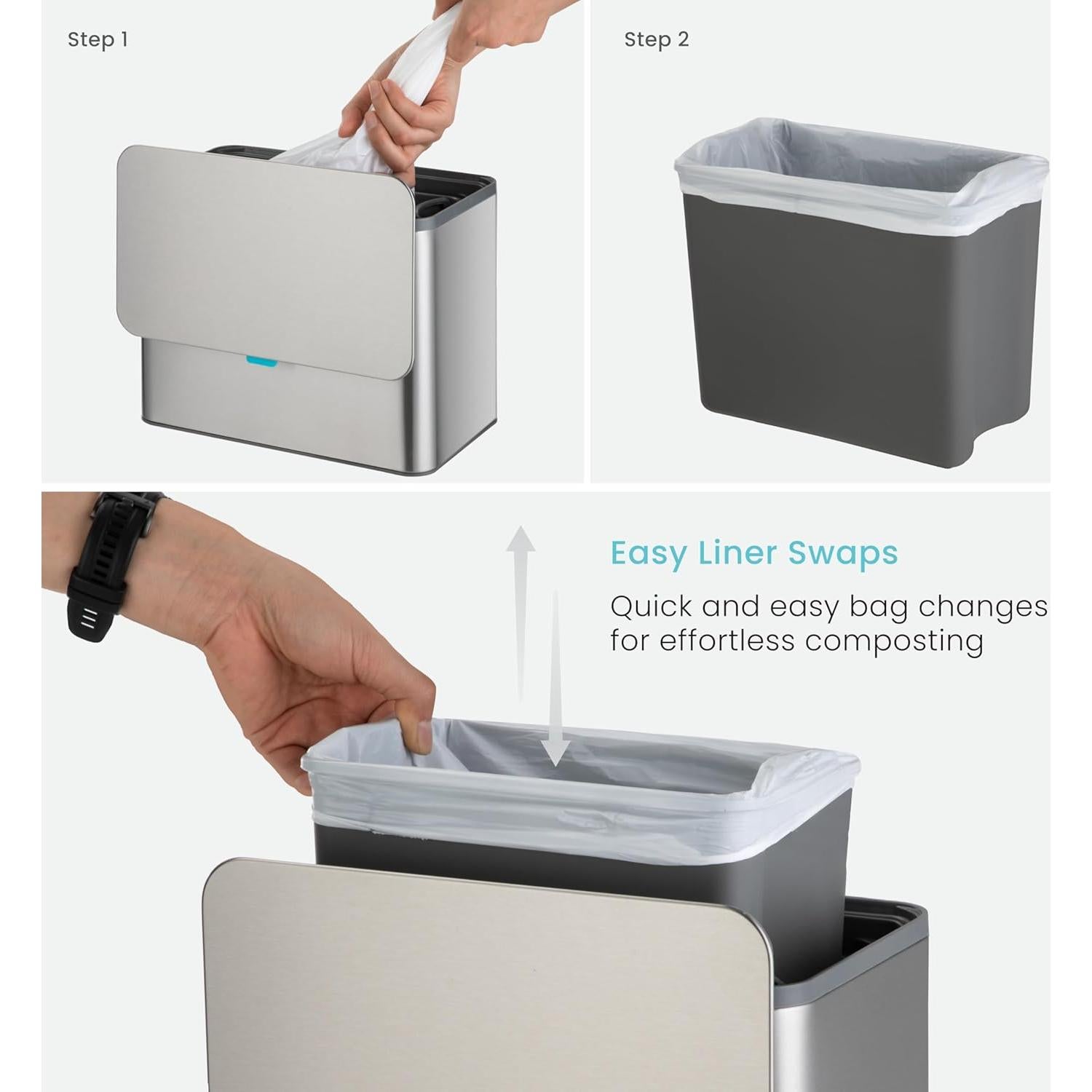 Contenedor de Compostaje Home Zone Living 5L Acero Inoxidable