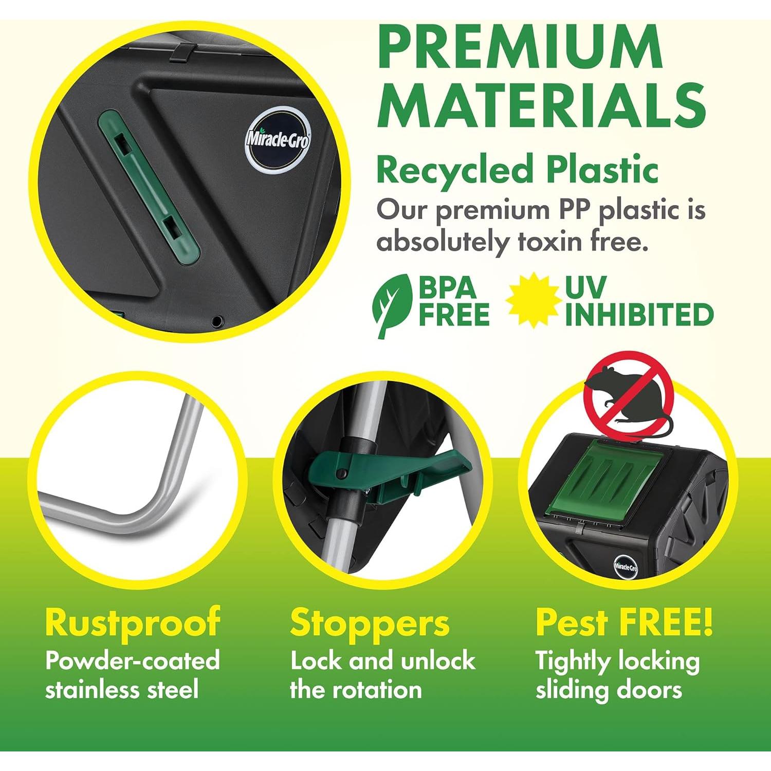 Tumbler de Compostaje Miracle-Gro 105L - Giro Fácil