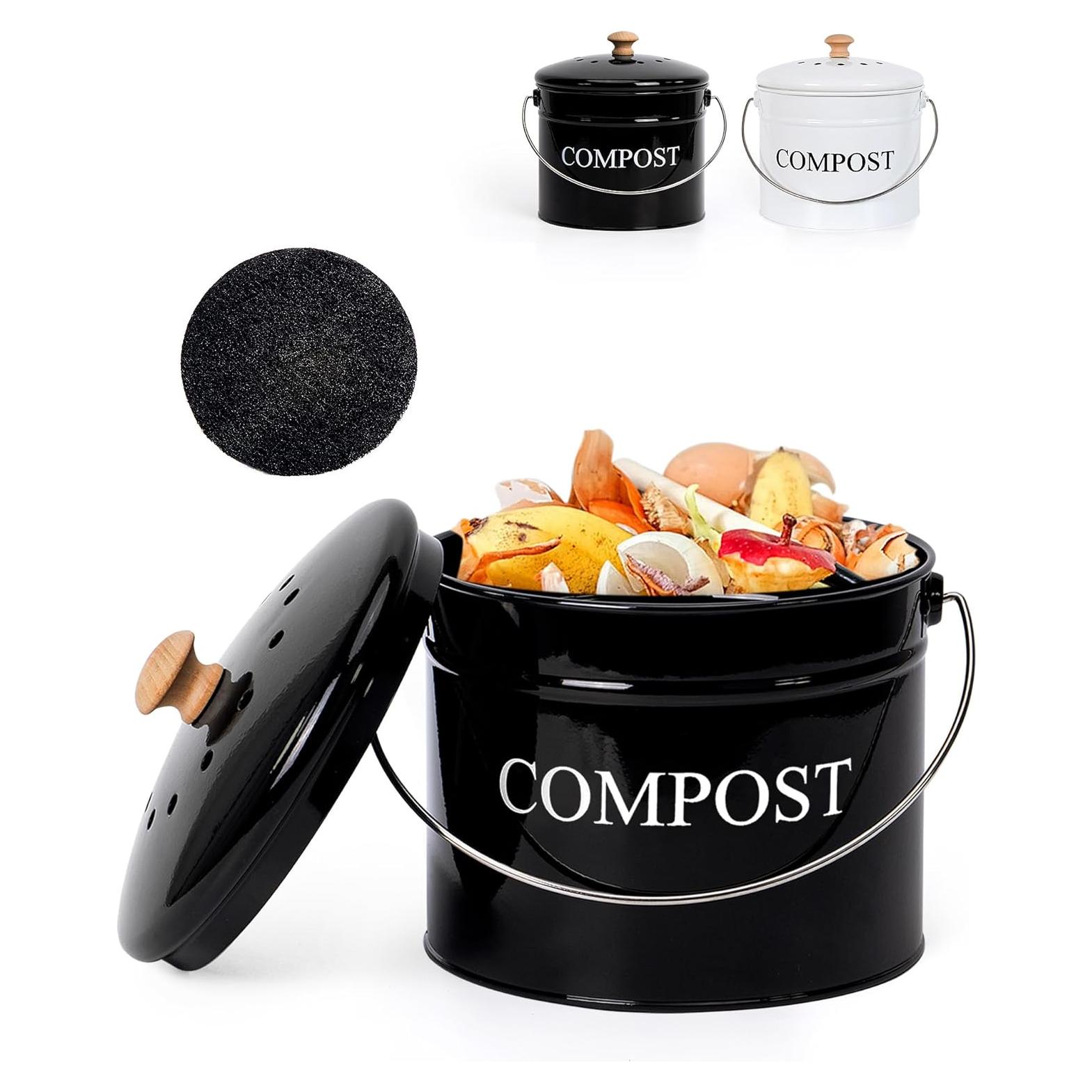 Contenedor de Compostaje Candco 3.63 kg Negro con Tapa