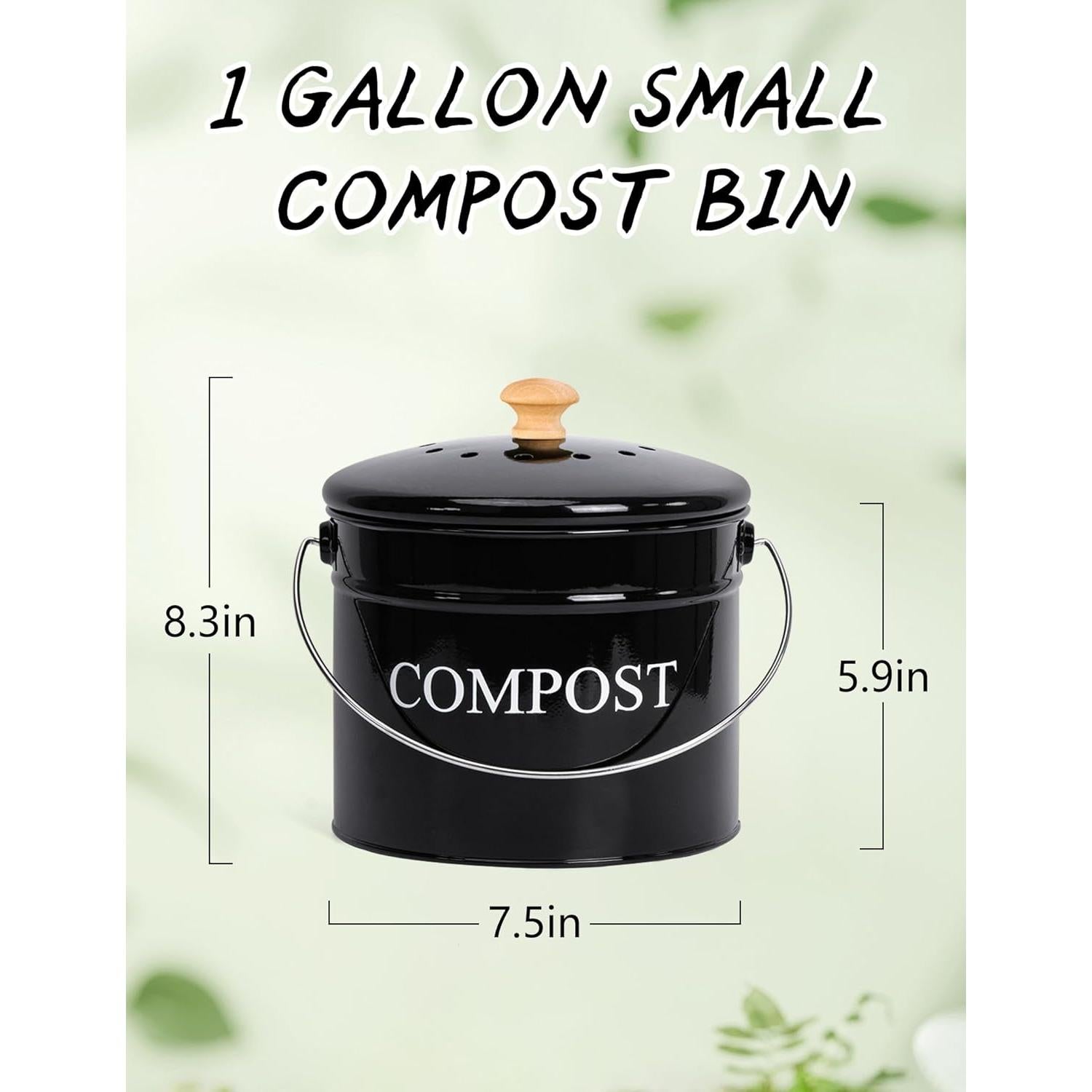 Contenedor de Compostaje Candco 3.63 kg Negro con Tapa