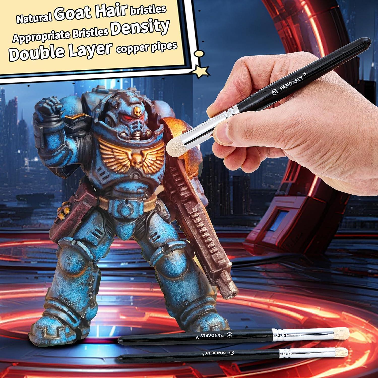 Juego de Pinceles Drybrush PANDAFLY - 3 Tamaños para Miniaturas