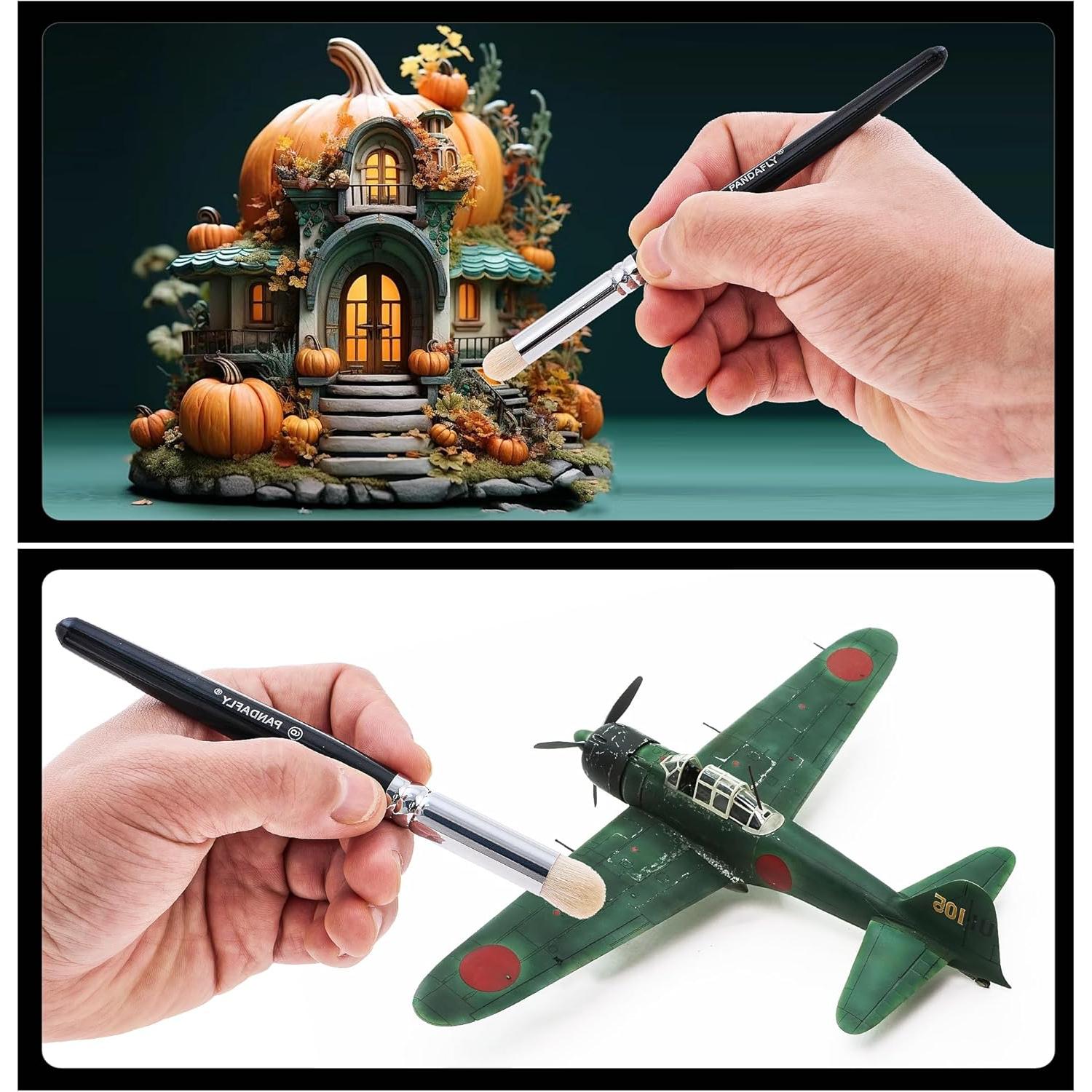 Juego de Pinceles Drybrush PANDAFLY - 3 Tamaños para Miniaturas