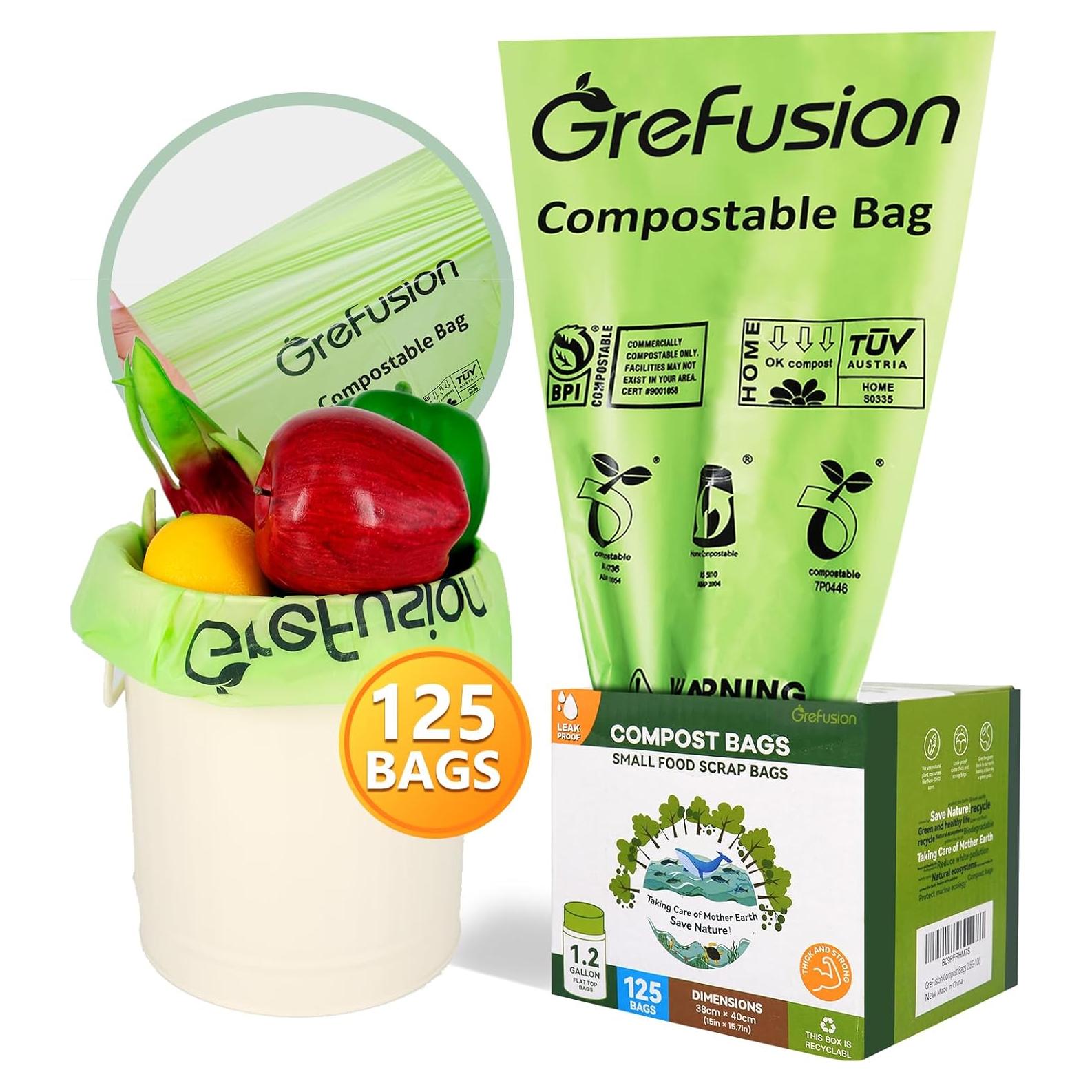 Bolsas Compostables GreFusion 1.2 Galones 125 Unidades