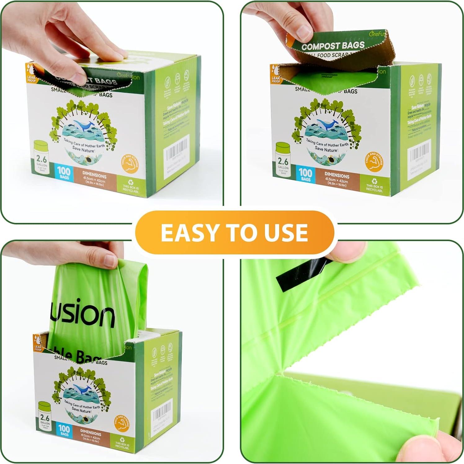 Bolsas Compostables GreFusion 1.2 Galones 125 Unidades