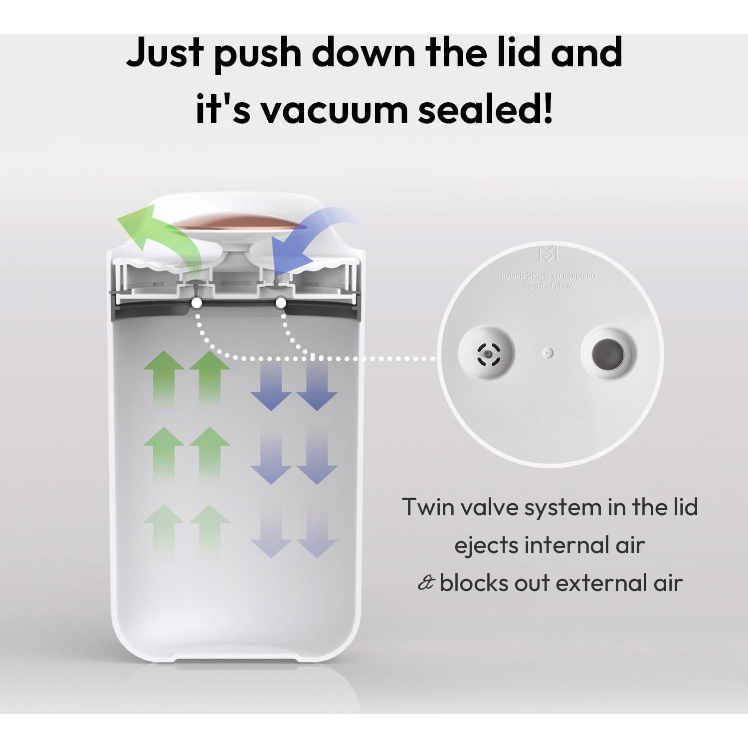 Cubo de Compostaje Carrotez 3L Blanco con Sello al Vacío