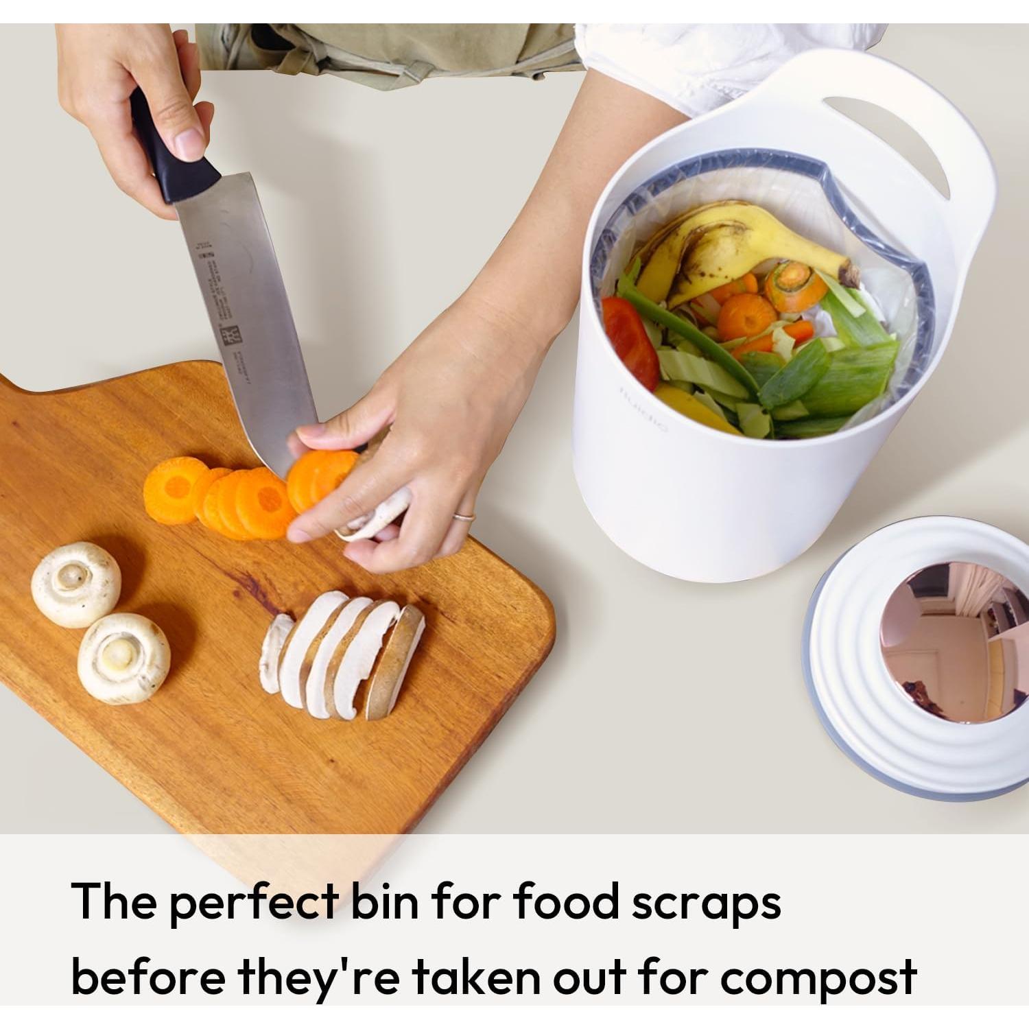 Cubo de Compostaje Carrotez 3L Blanco con Sello al Vacío