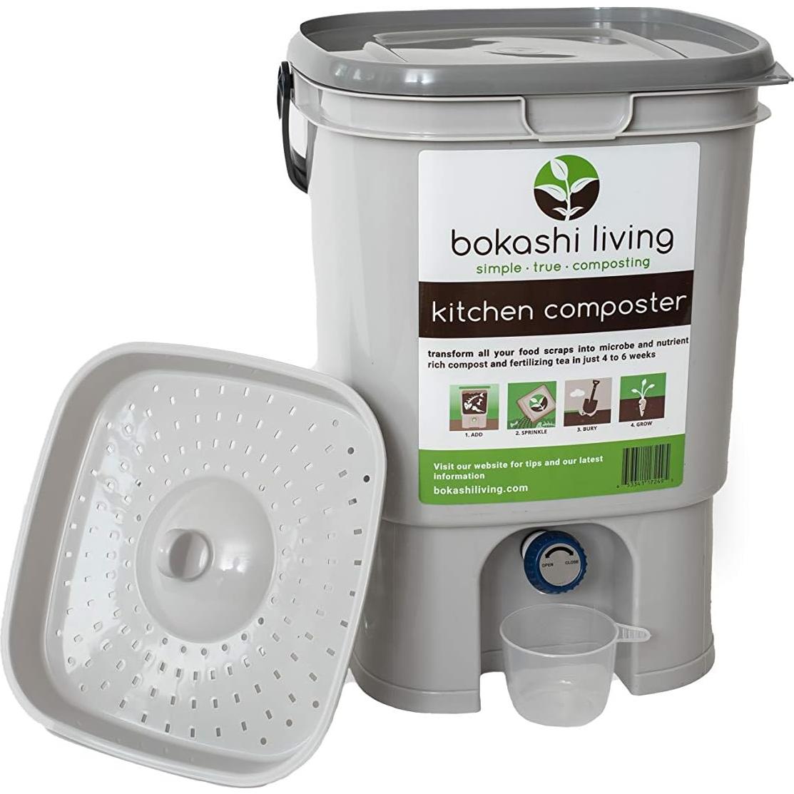 Kit de Compostaje Bokashi Premium 1 Contenedor 1 kg Salvado