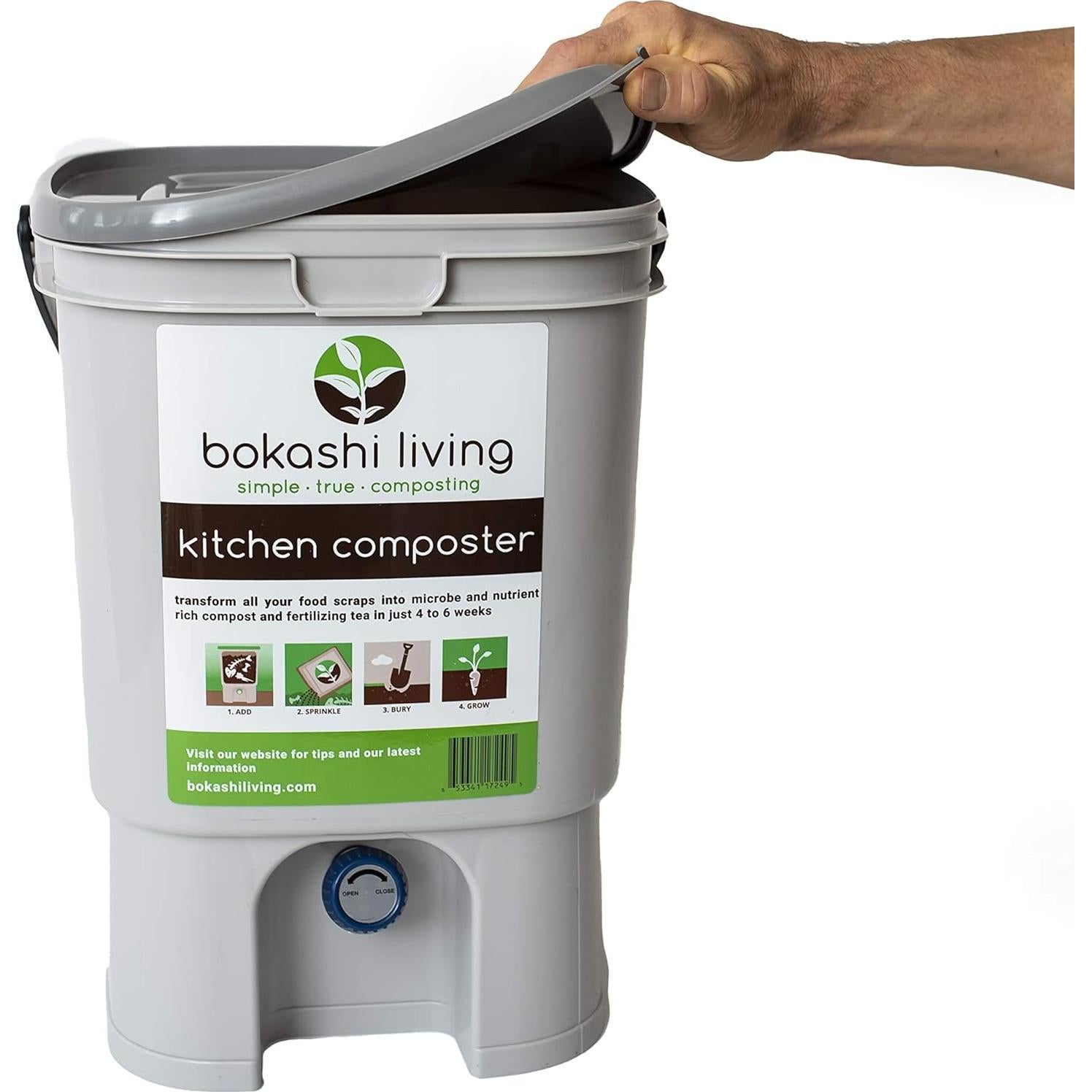 Kit de Compostaje Bokashi Premium 1 Contenedor 1 kg Salvado