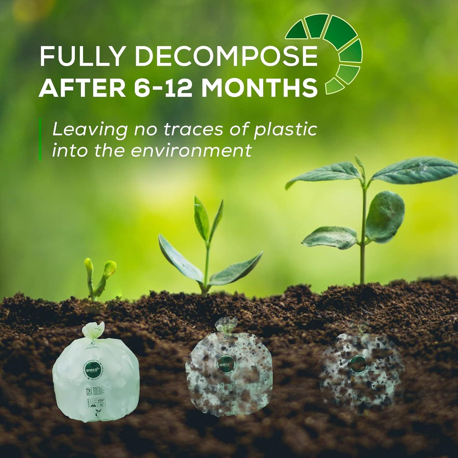 Bolsas Compostables ANECO 2.6 Galones 100 Unidades Extra Gruesas