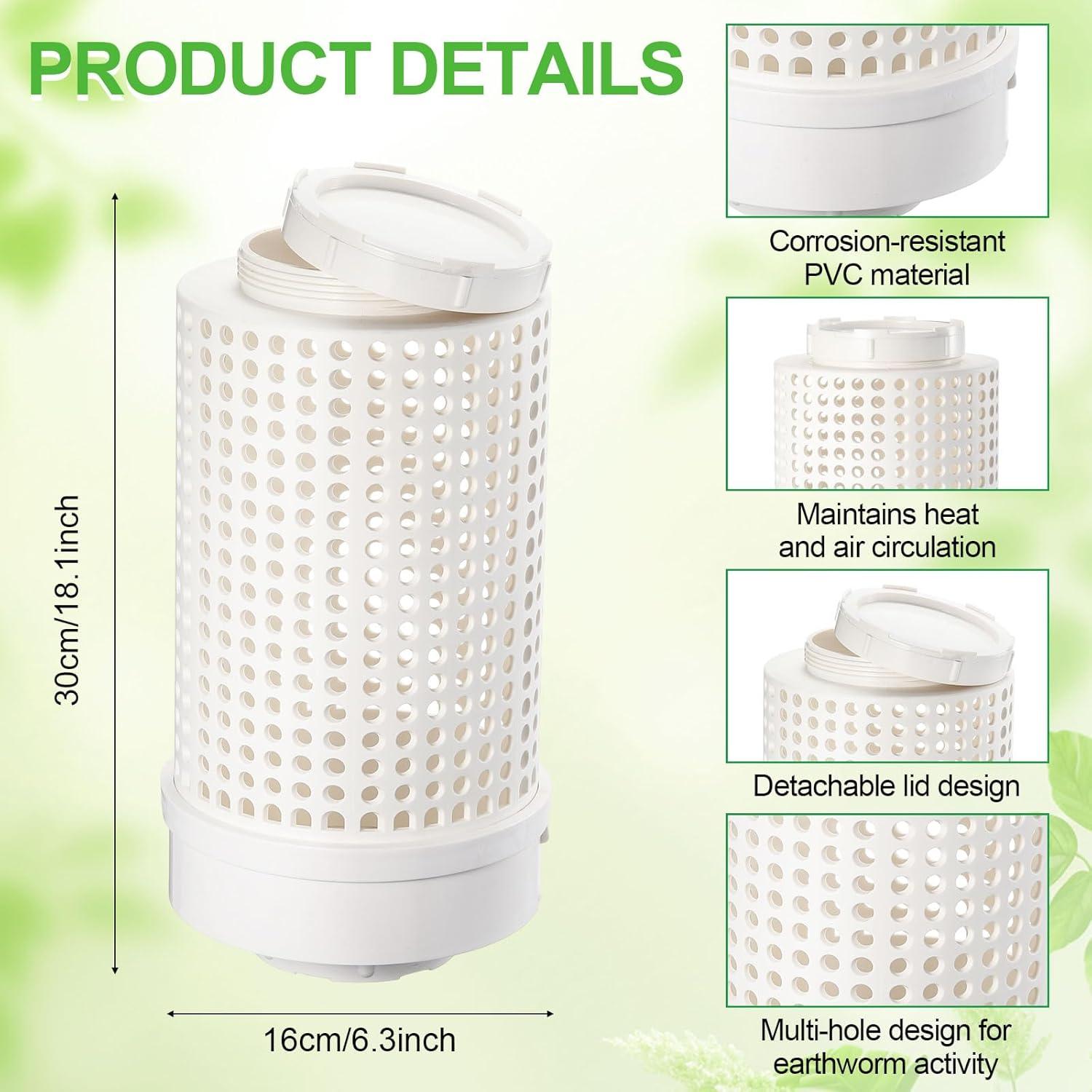 Compostador de Gusanos Blosssound 2 Pcs PVC 30x16x16 cm