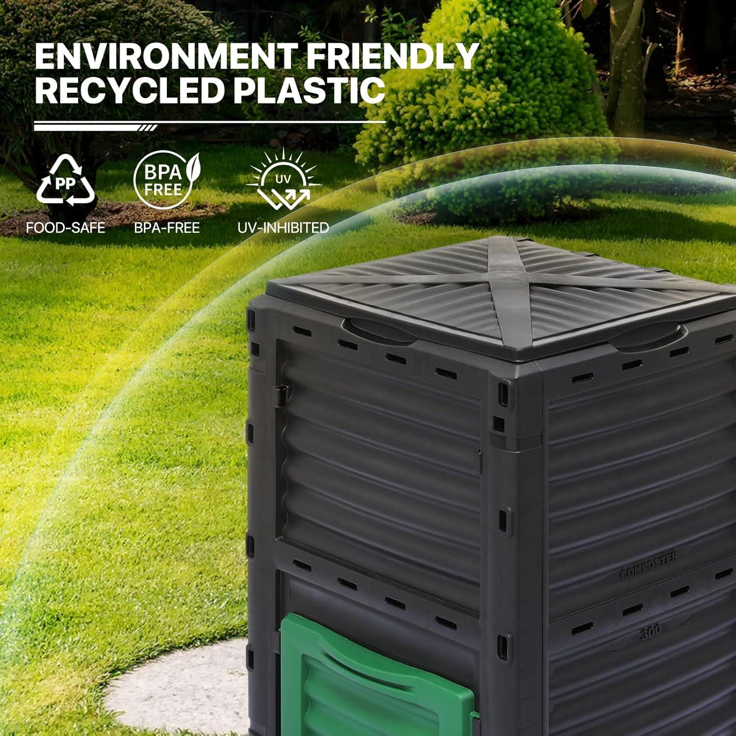 Contenedor de Compostaje MoNiBloom 300L Verde/Negro
