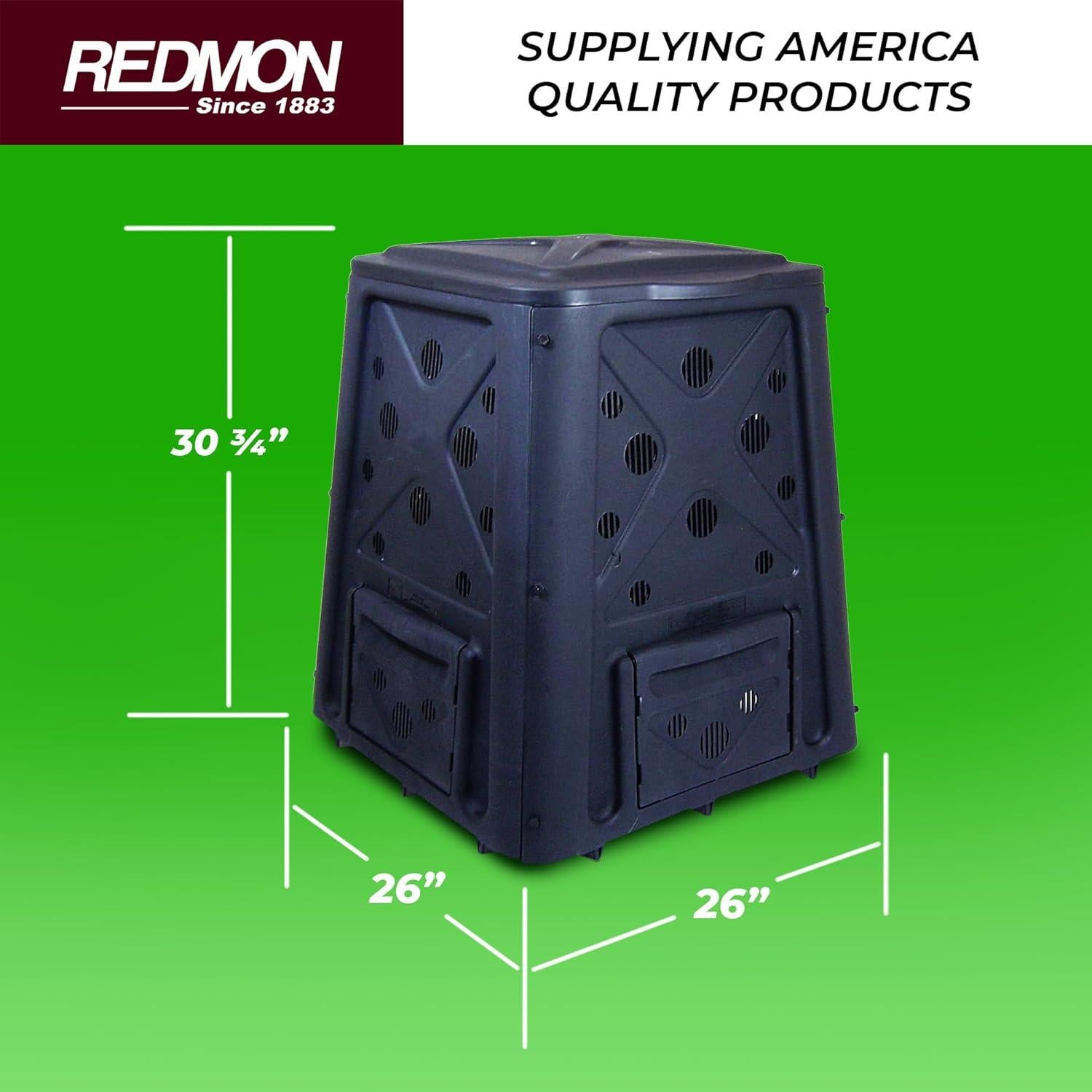 Contenedor de Compostaje Redmon 65 Galones Negro con Tapa