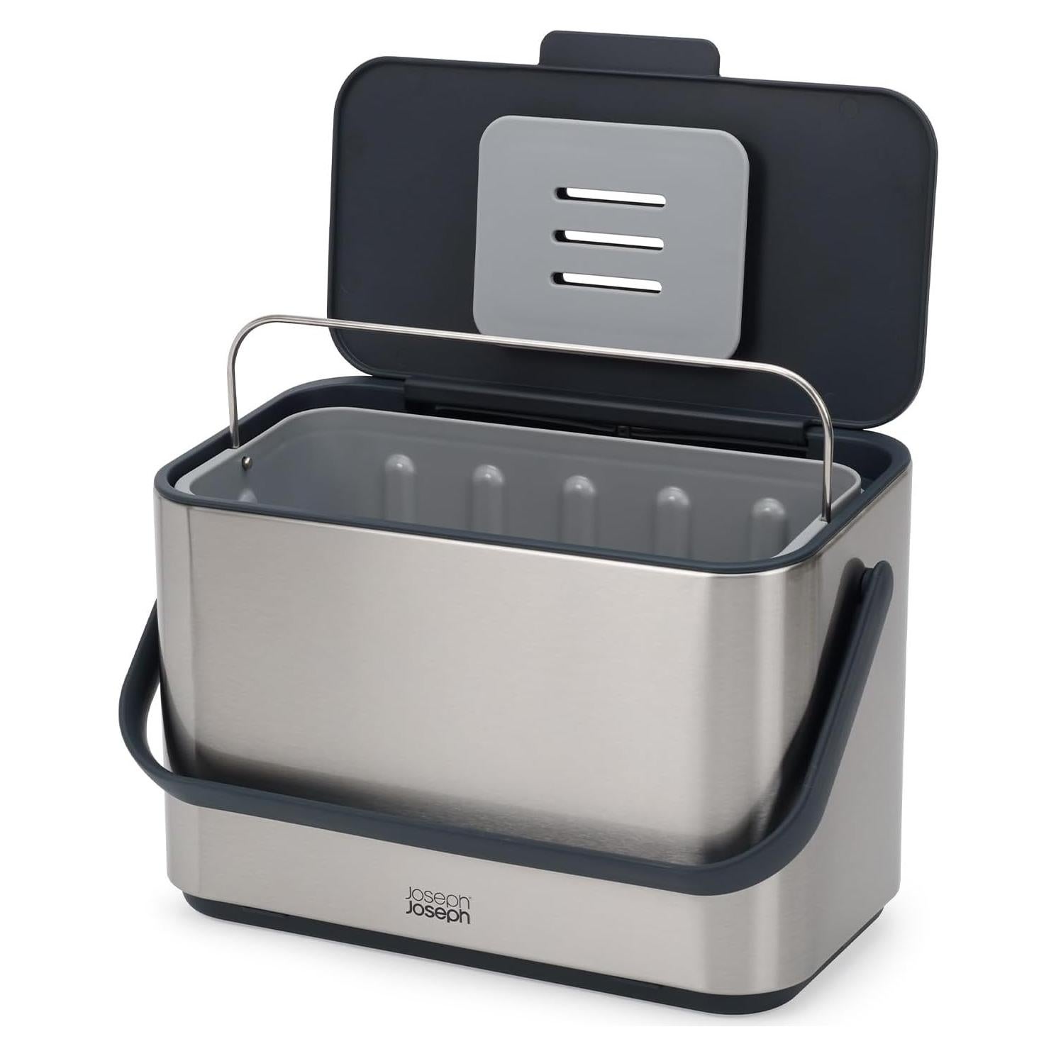 Cubo Compostaje Acero Inoxidable Joseph Joseph 4L con Filtro