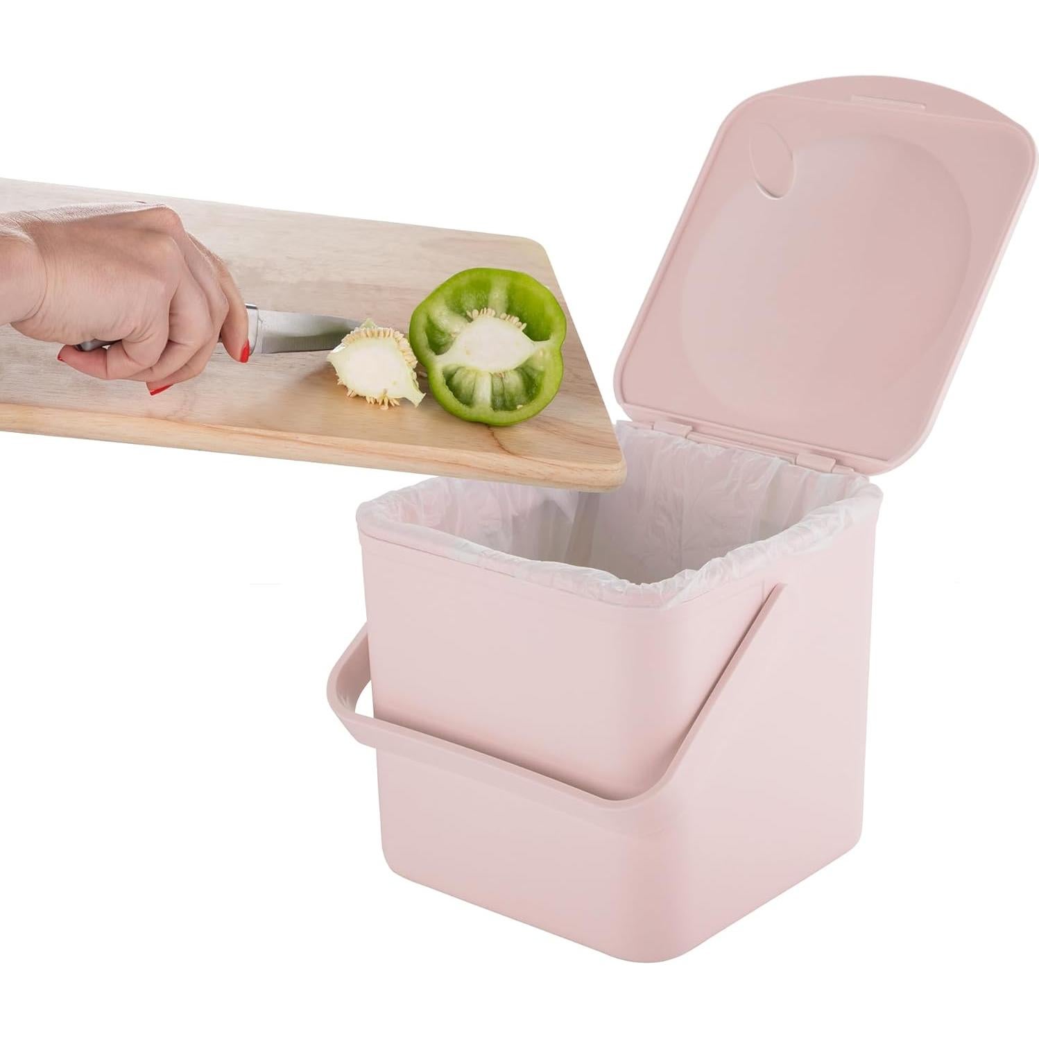 Caddy de Compostaje Minky Homecare 3.5L Rosa Polvoriento