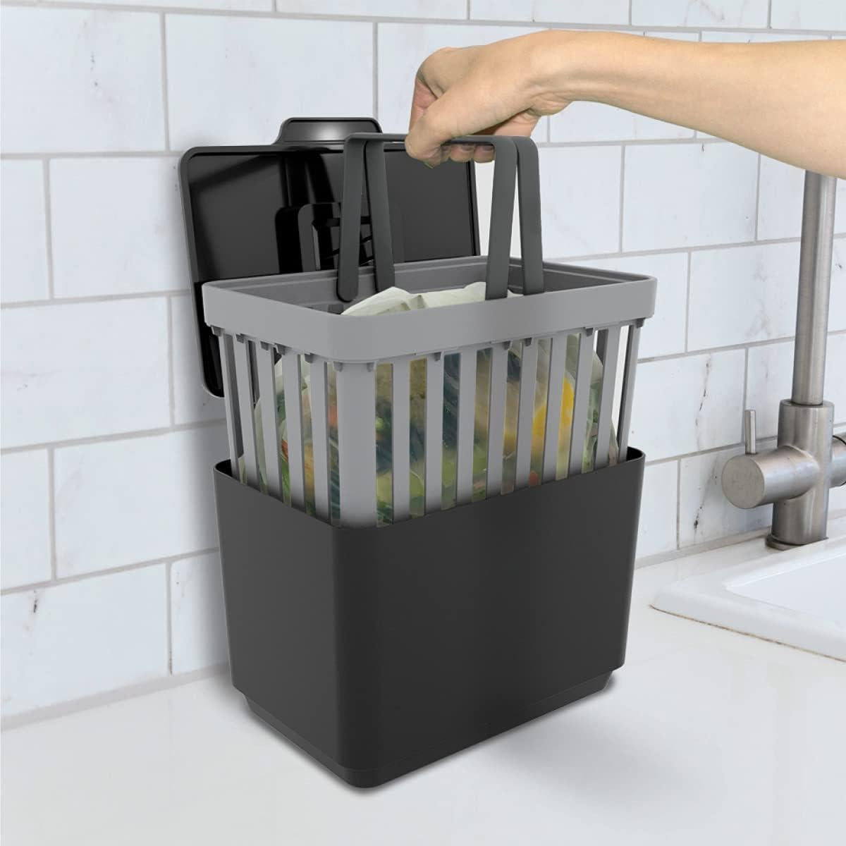 Cubo de Compostaje Glad 5.7L con Filtros y Canasta Removible