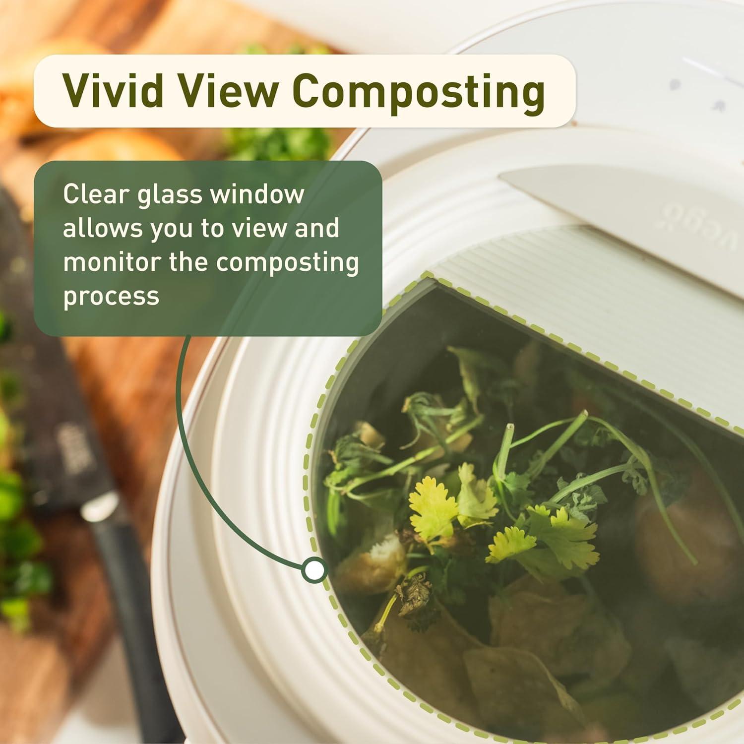 Compostador Eléctrico Vego 4L para Cocina, Sin Olores, Negro