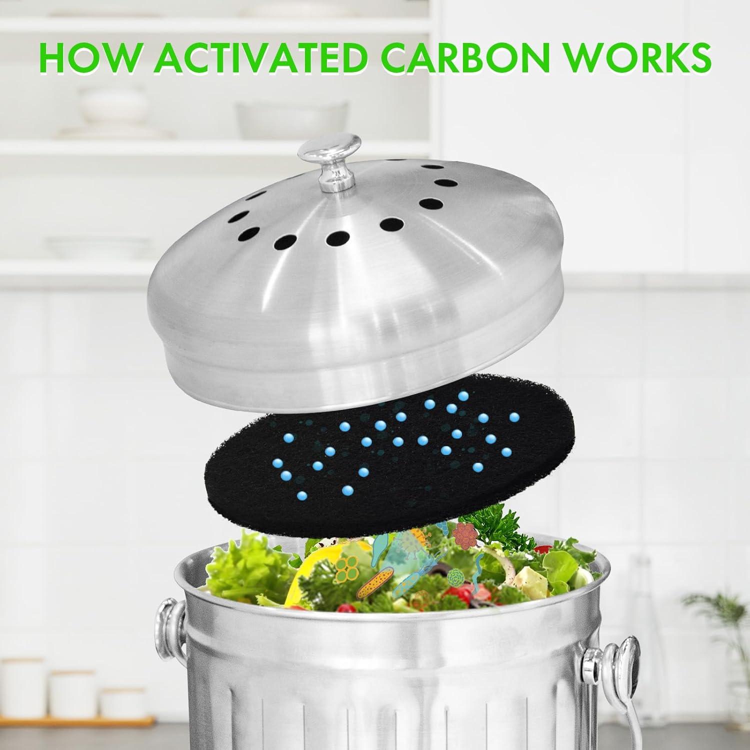 Filtros de carbón activado ENLOY para cubos de compostaje 12u