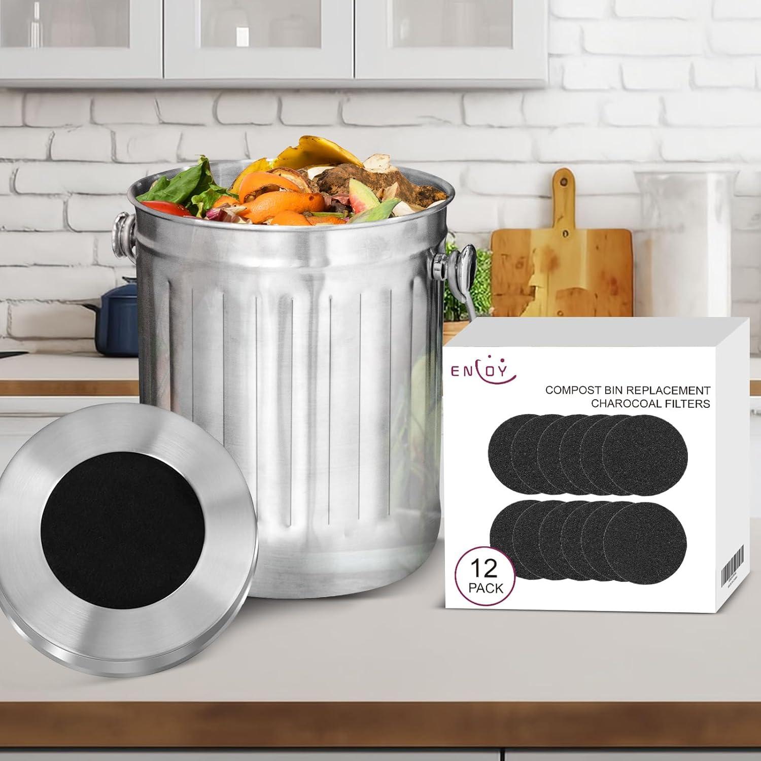 Filtros de carbón activado ENLOY para cubos de compostaje 12u