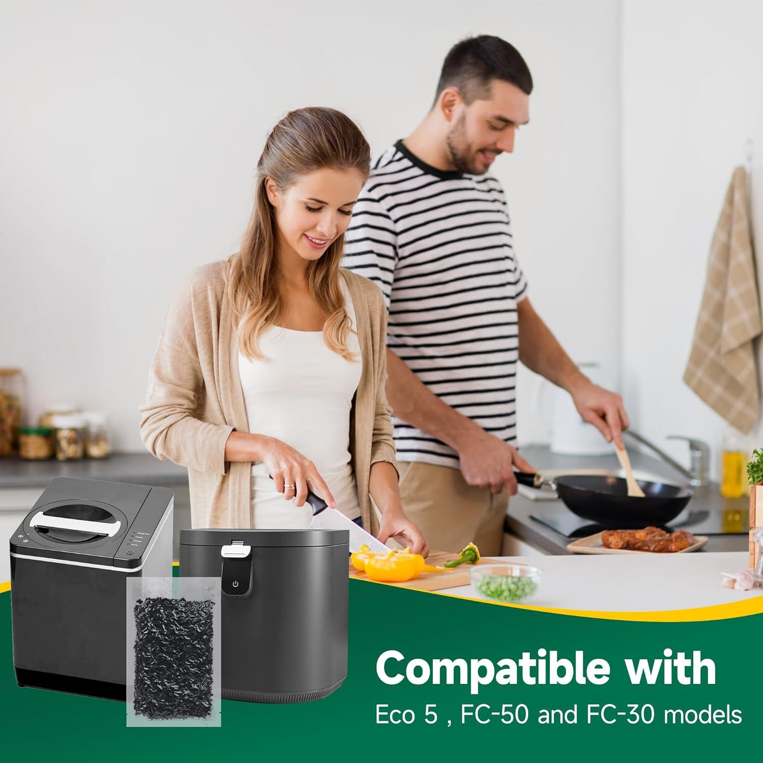 3 Paquetes 210g Filtros Carbón Activado FCFMY para Compostador