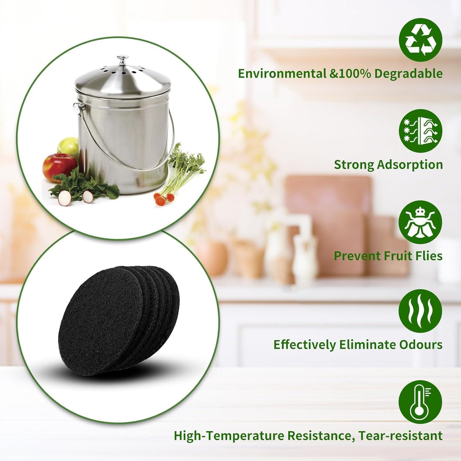 Filtros de Carbón Activado para Cubo de Compostaje 6 Pzas