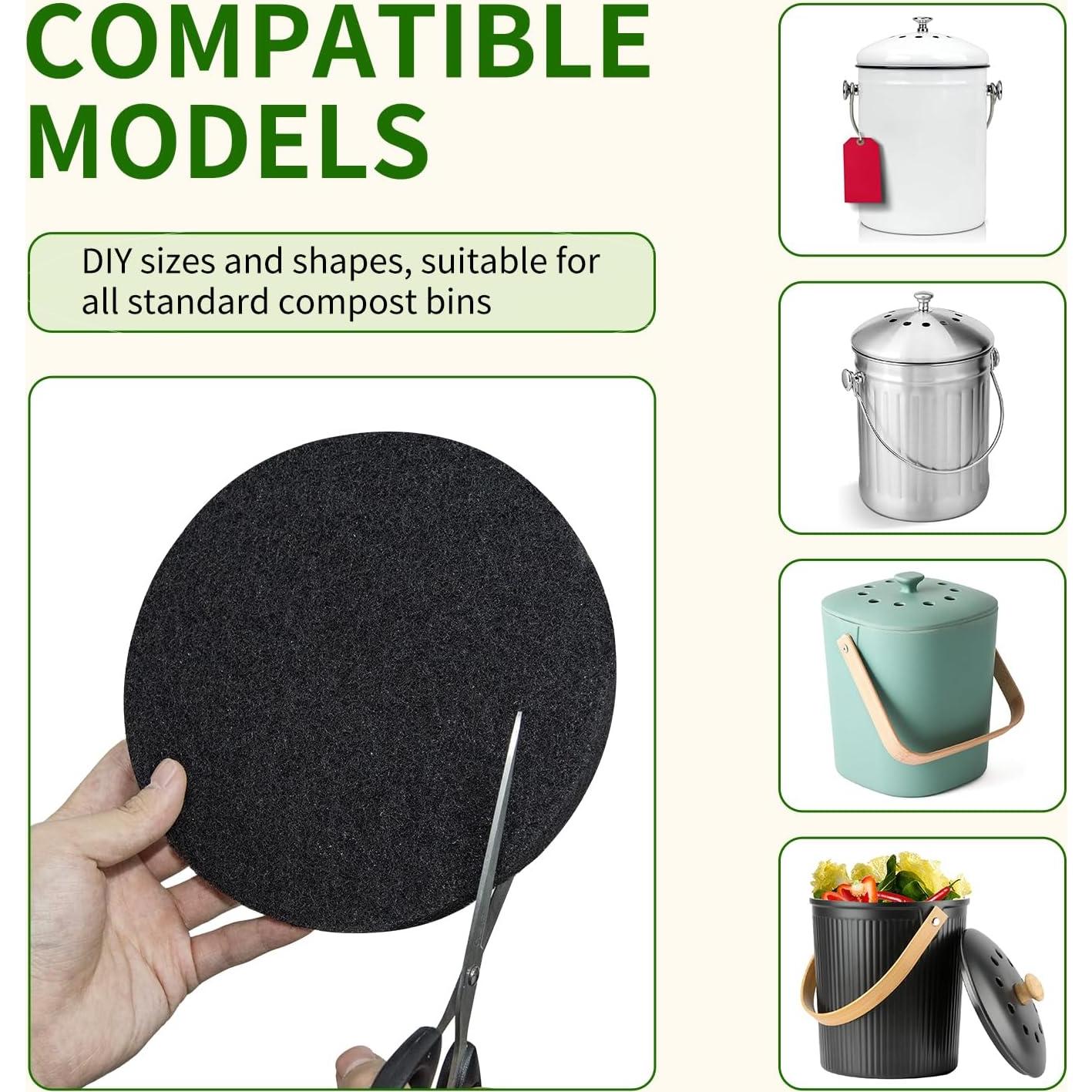 Filtros de Carbón Activado para Cubo de Compostaje 6 Pzas