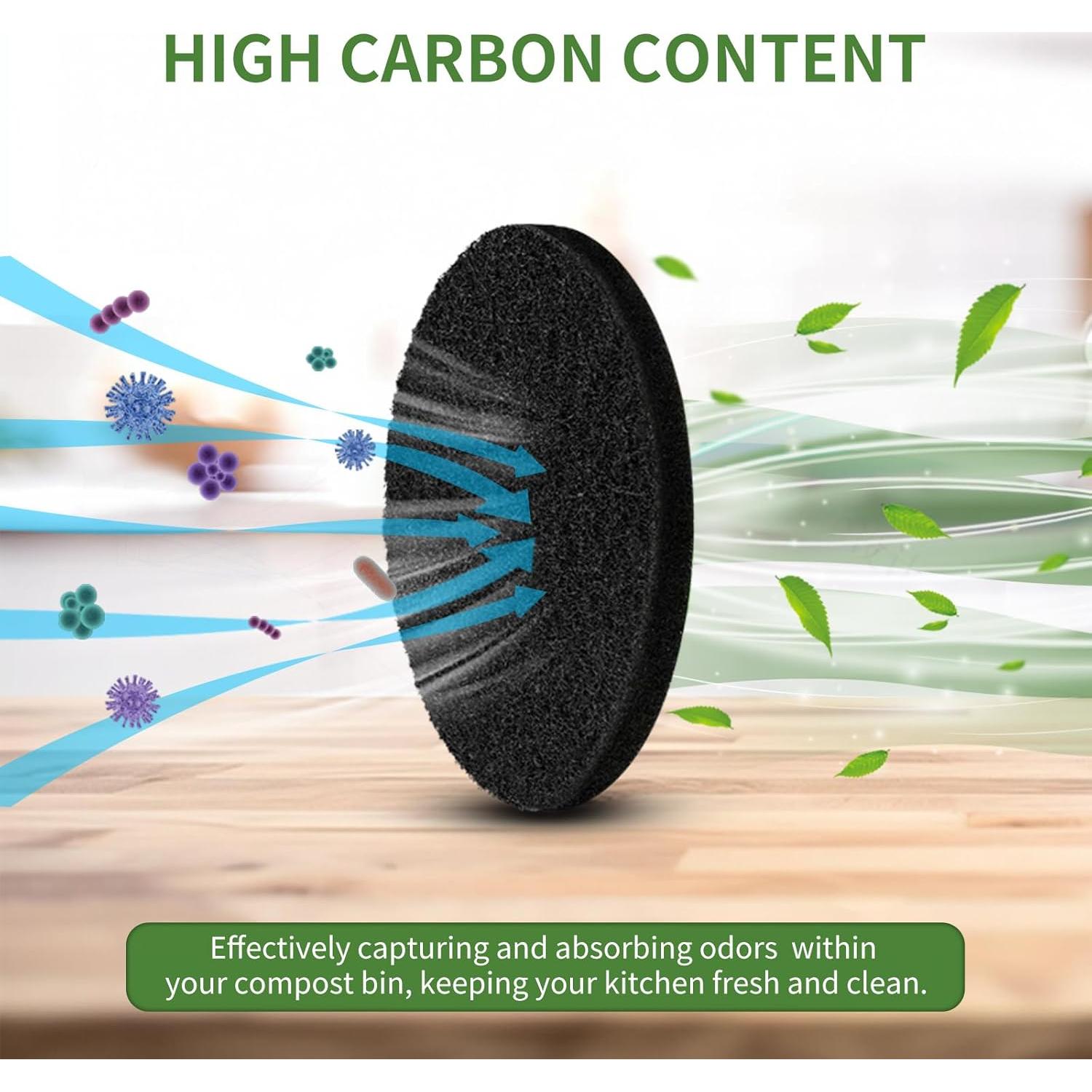 Filtros de Carbón Activado para Cubo de Compostaje 6 Pzas