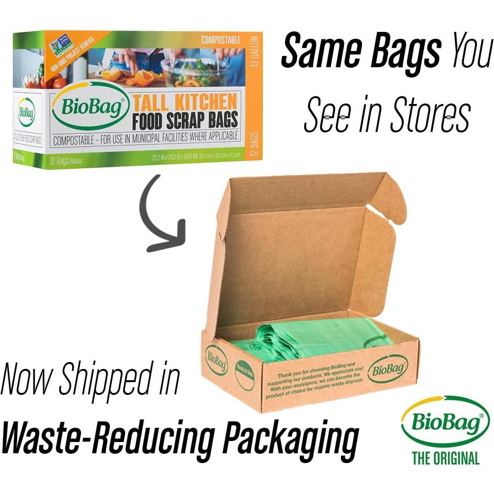 BioBag Bolsa Compostable 13 Galones 48 Unidades Verde