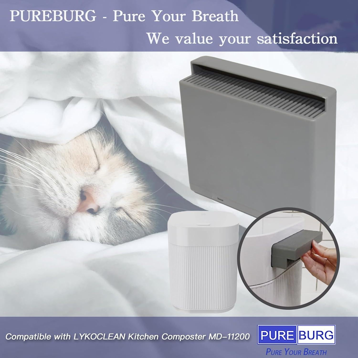 Filtro Desodorizante PUREBURG para Compostador LYKOCLEAN MD-11200, 2 Pzas