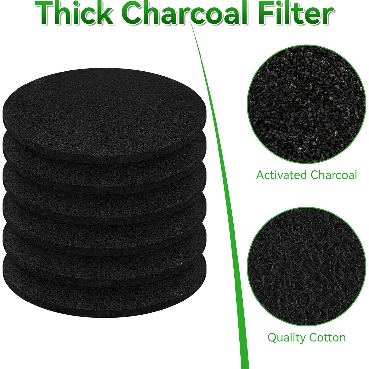 Paquete de 6 Filtros de Carbón Activado MOWPOG 17 cm