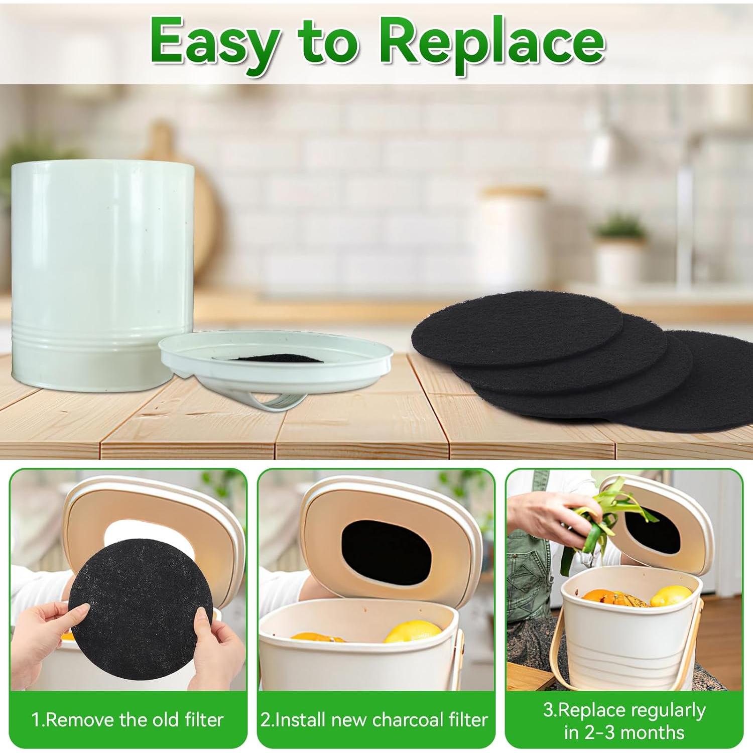 Paquete de 6 Filtros de Carbón Activado MOWPOG 17 cm