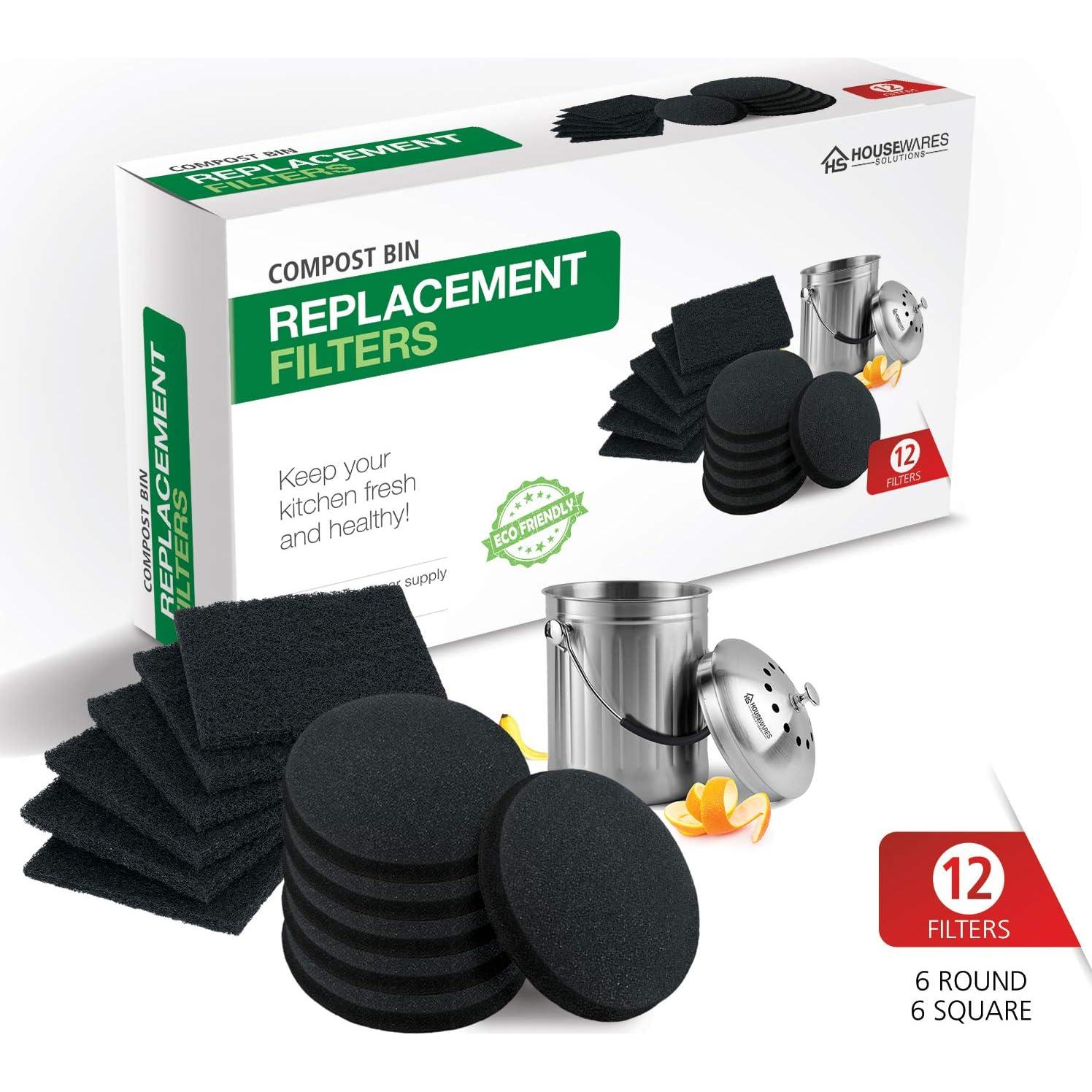 Filtros de carbón activado BRENSTEN para cubos de compostaje 12 piezas