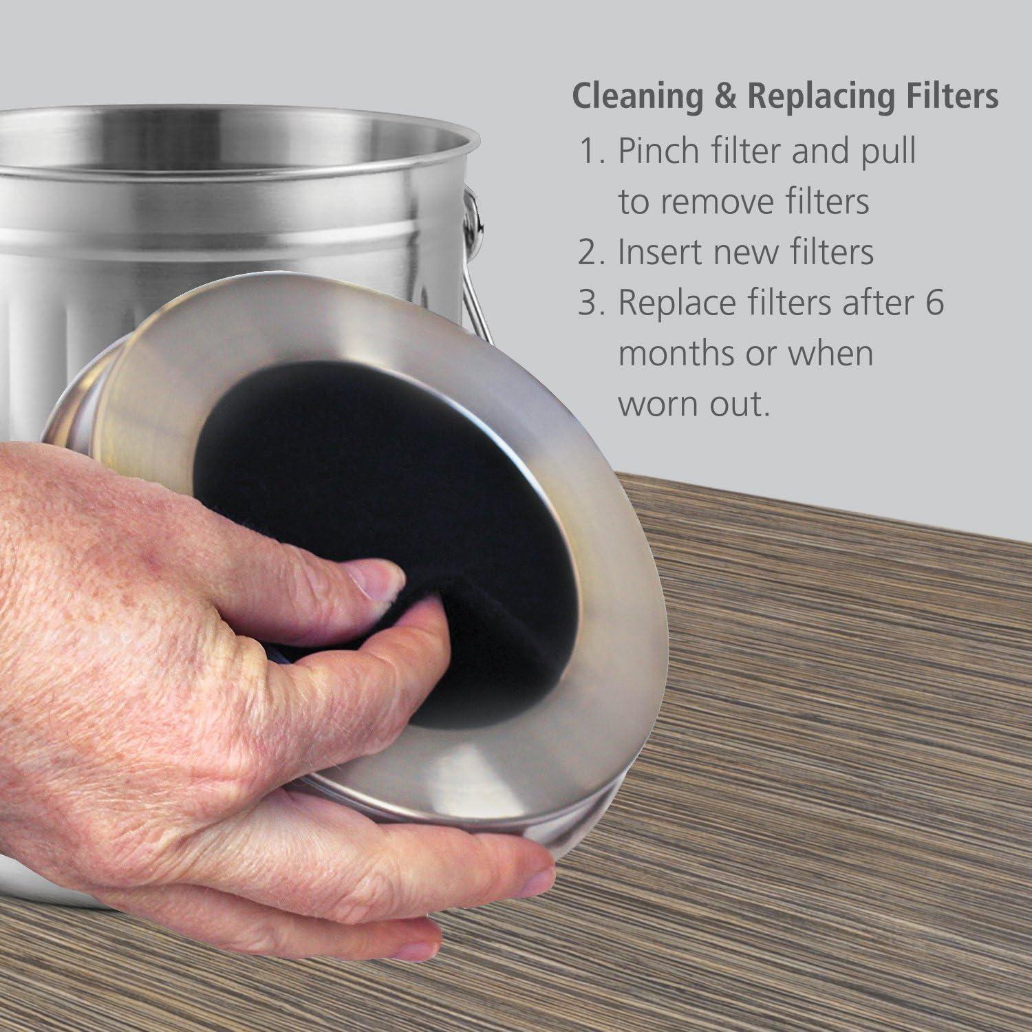 Filtros de carbón activado BRENSTEN para cubos de compostaje 12 piezas