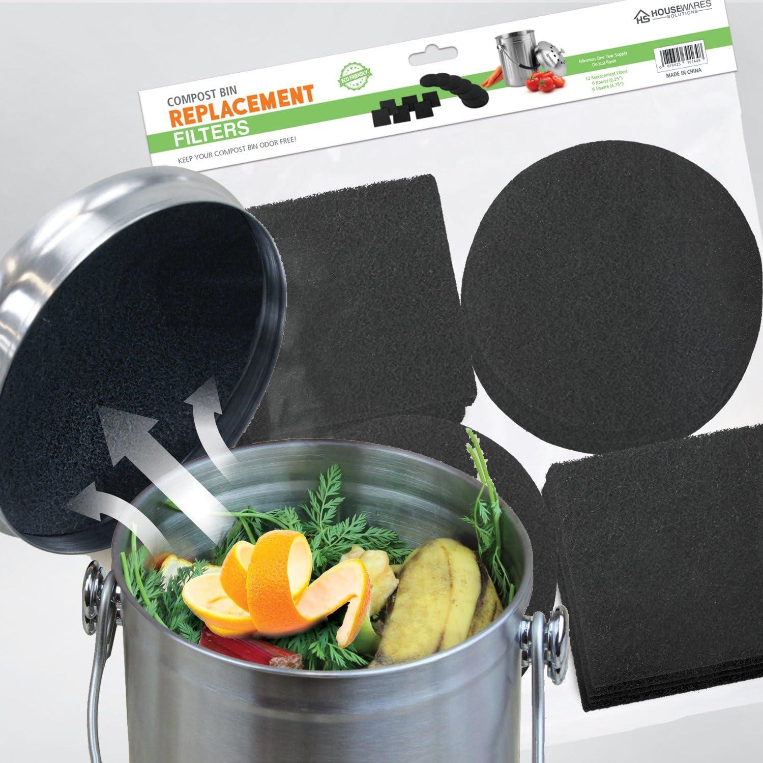 Filtros de carbón activado BRENSTEN para cubos de compostaje 12 piezas