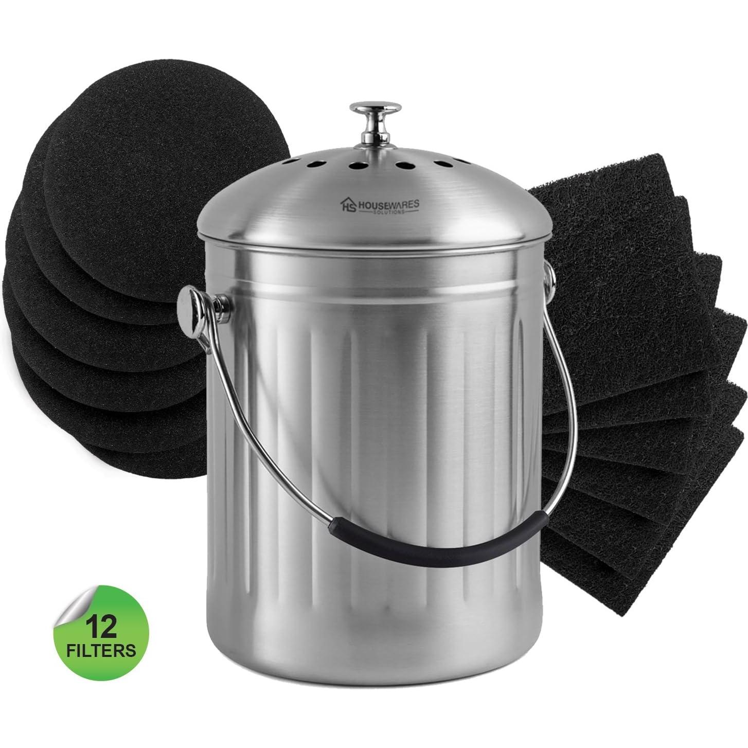 Filtros de carbón activado BRENSTEN para cubos de compostaje 12 piezas