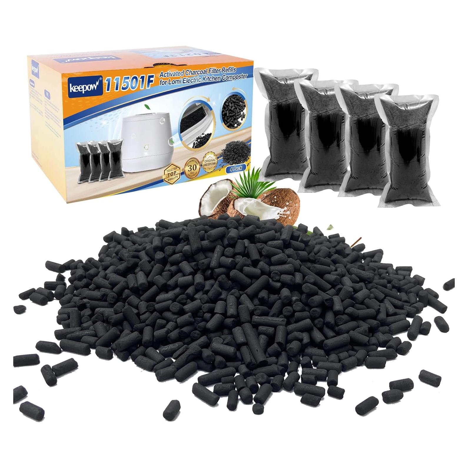 Recargas de Carbón Activado KEEPOW para Compostador Lomi - 4 Pcs