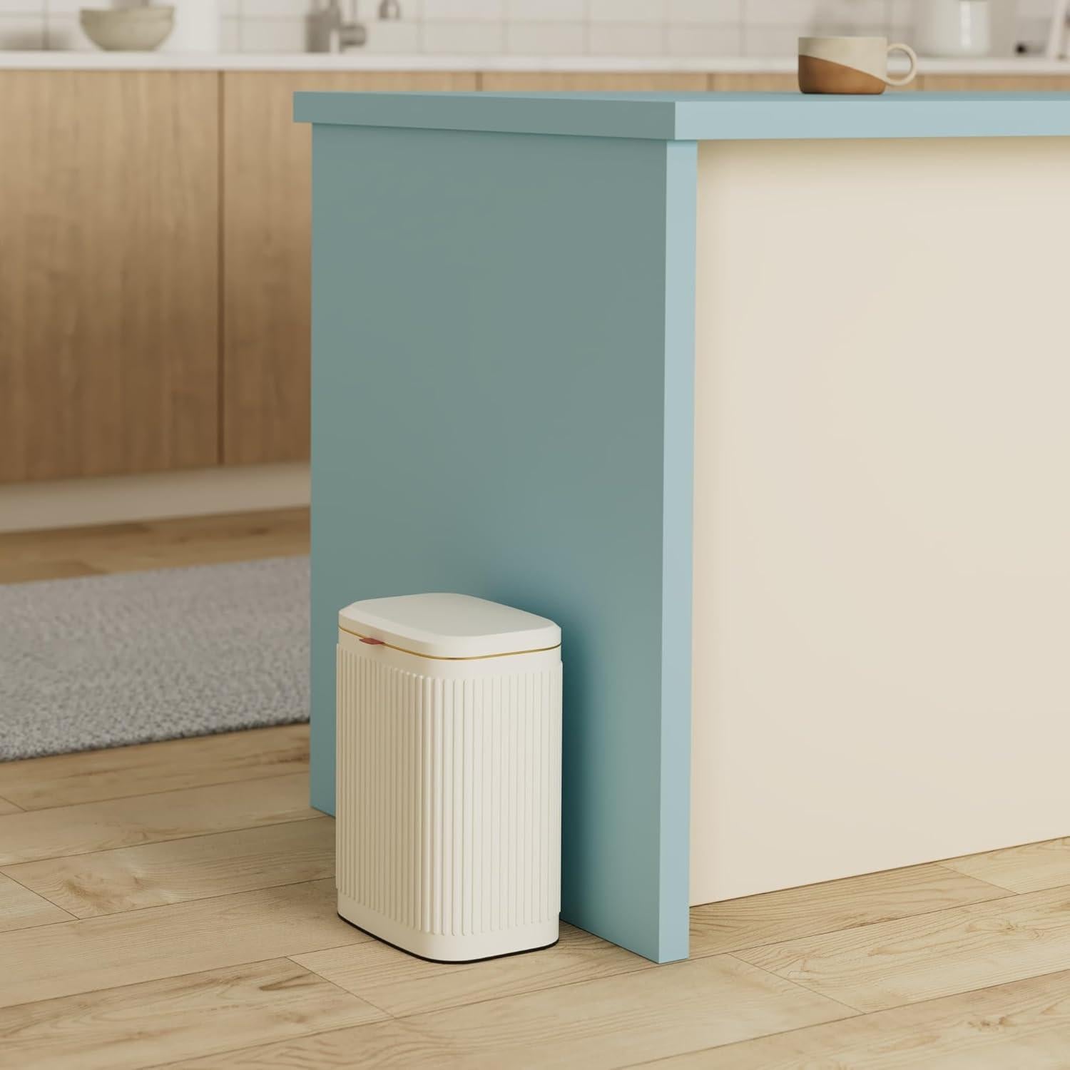 Cubo de Basura Colgante GloDeals 8L Acero Inoxidable Blanco