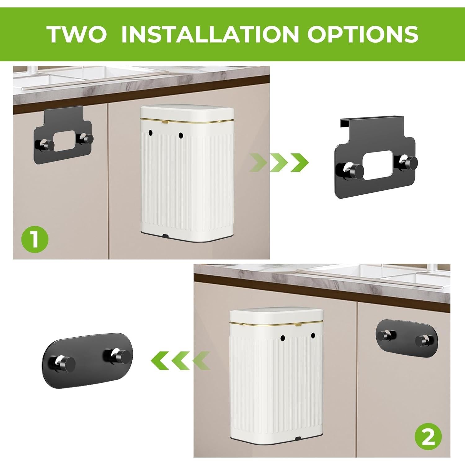 Cubo de Basura Colgante GloDeals 8L Acero Inoxidable Blanco