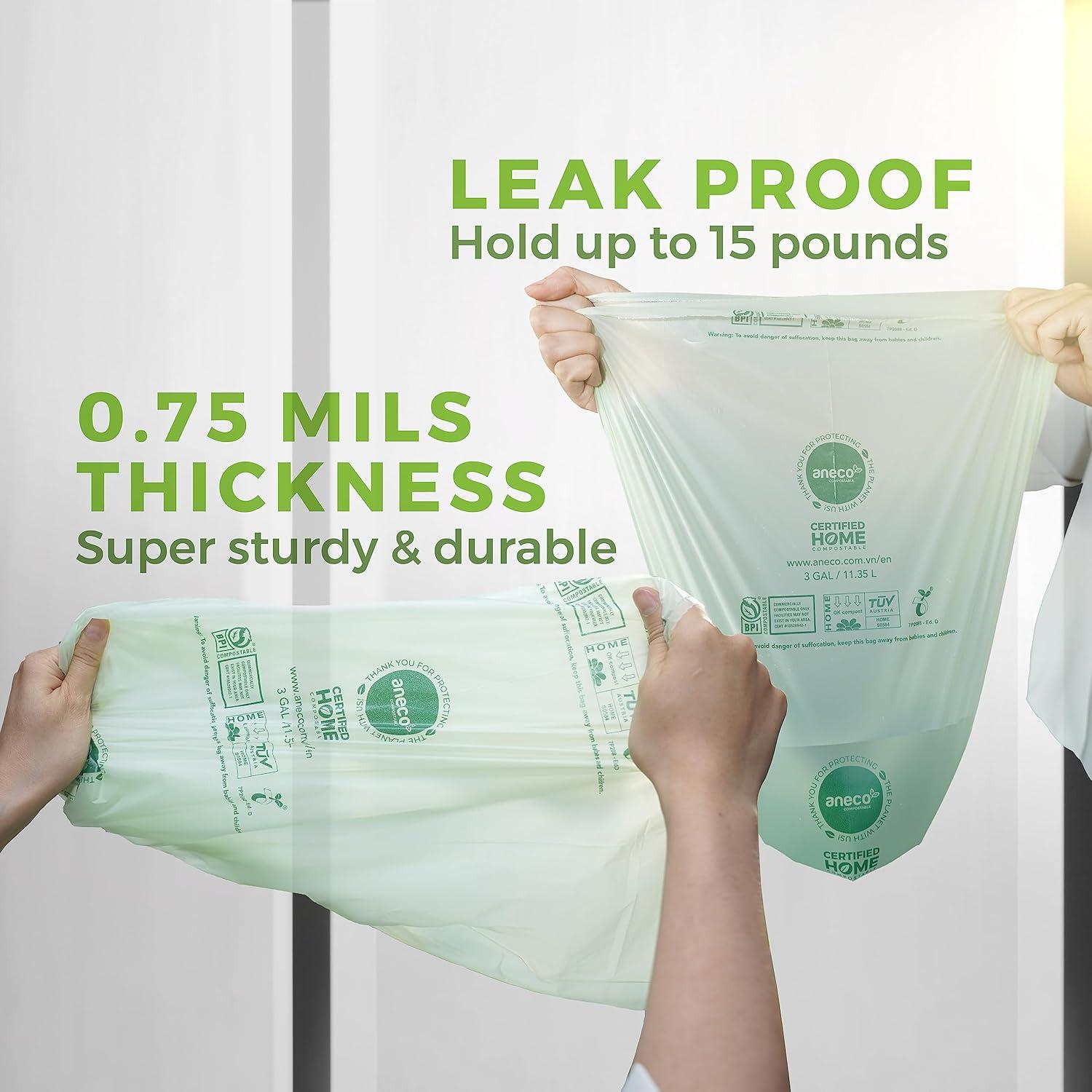 Bolsas Compostables ANECO 3 Galones 100 Unidades Extra Gruesas